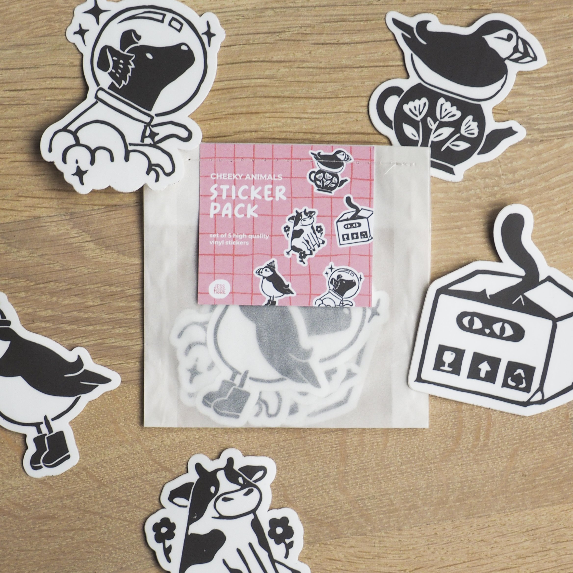 Cheeky Animals Vinyl Sticker Pack