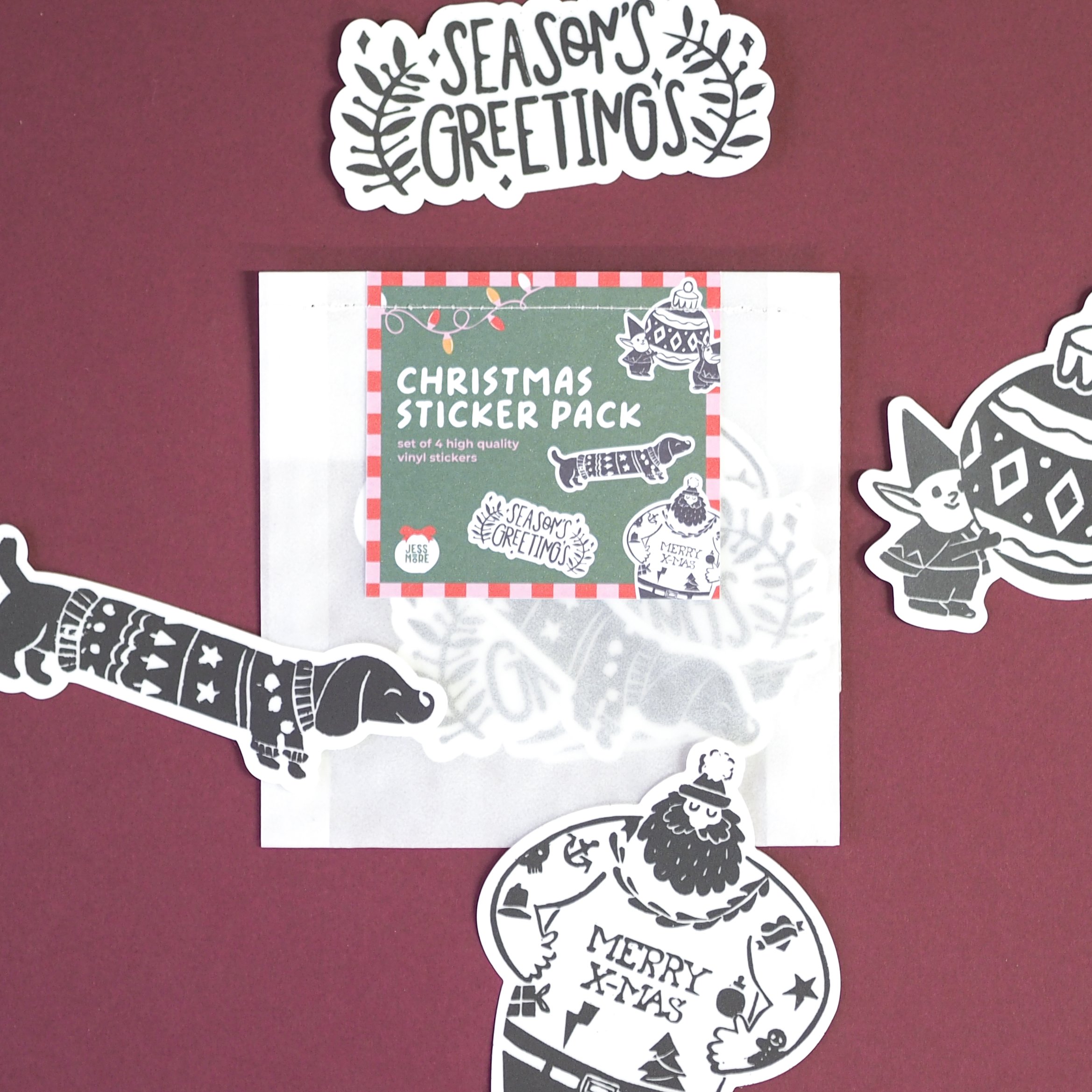 Festive Christmas Vinyl Sticker Set
