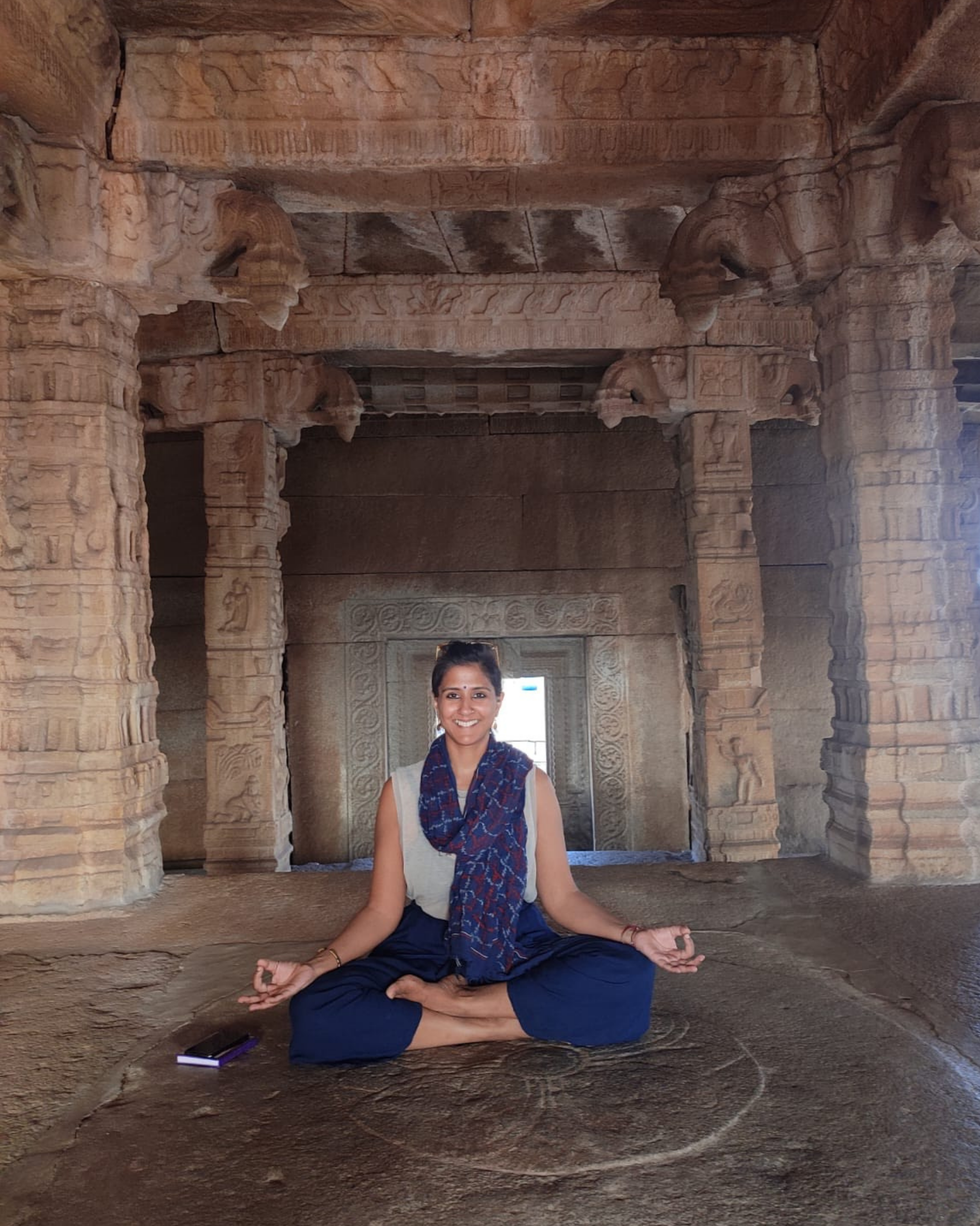 Yoga in ancient Indian temple