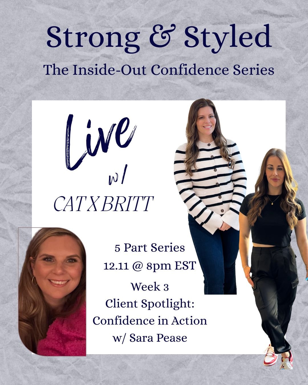 This week on Strong &amp; Styled: Inside Out Confidence Series, @eatfitbrit and I are sitting down with one of our incredible clients, @spease18 to talk about what real transformation looks and feels like. 🖤

We&rsquo;re diving into:
&bull; What led