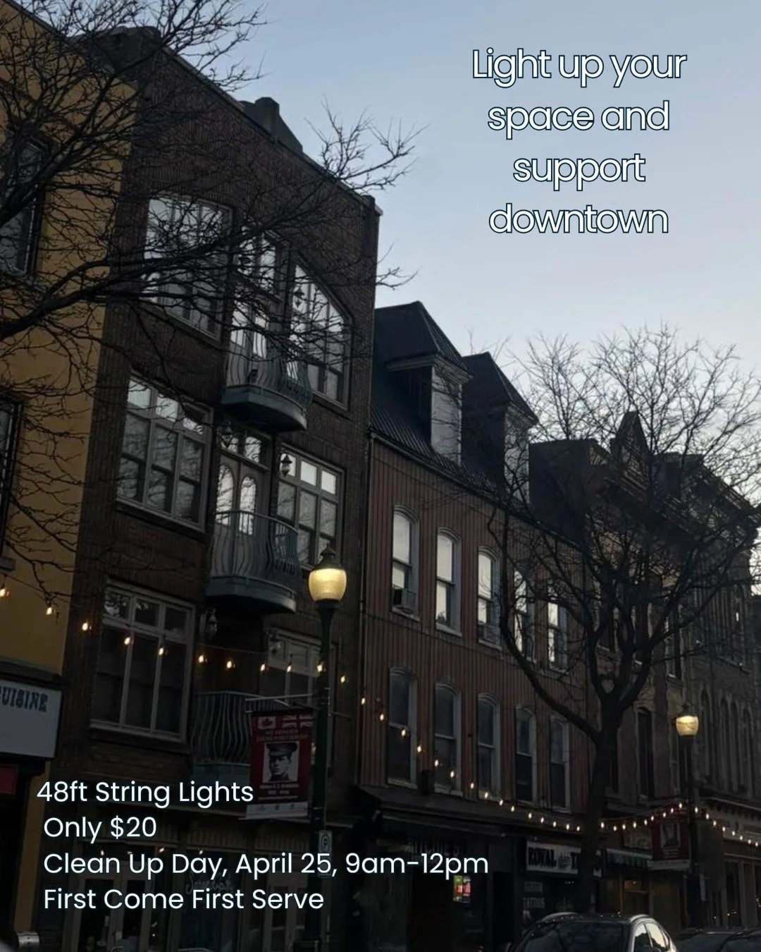 Clean Up Day is coming up this Saturday, April 25, and we have a bright deal to share ☀️

We will be selling 48ft string lights during the event, available for just $20 each. These lights retail for around $60 at Costco, and replacement bulbs can be 