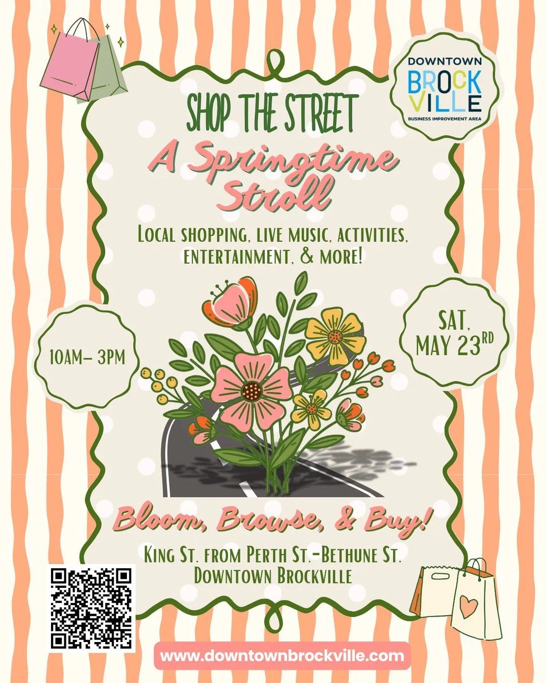 Today&rsquo;s the day🌷 Downtown Brockville is ready for Shop the Street: A Springtime Stroll, and there&rsquo;s so much happening throughout downtown today!

Spend the day exploring amazing local shops, enjoying special promotions, discovering pop u