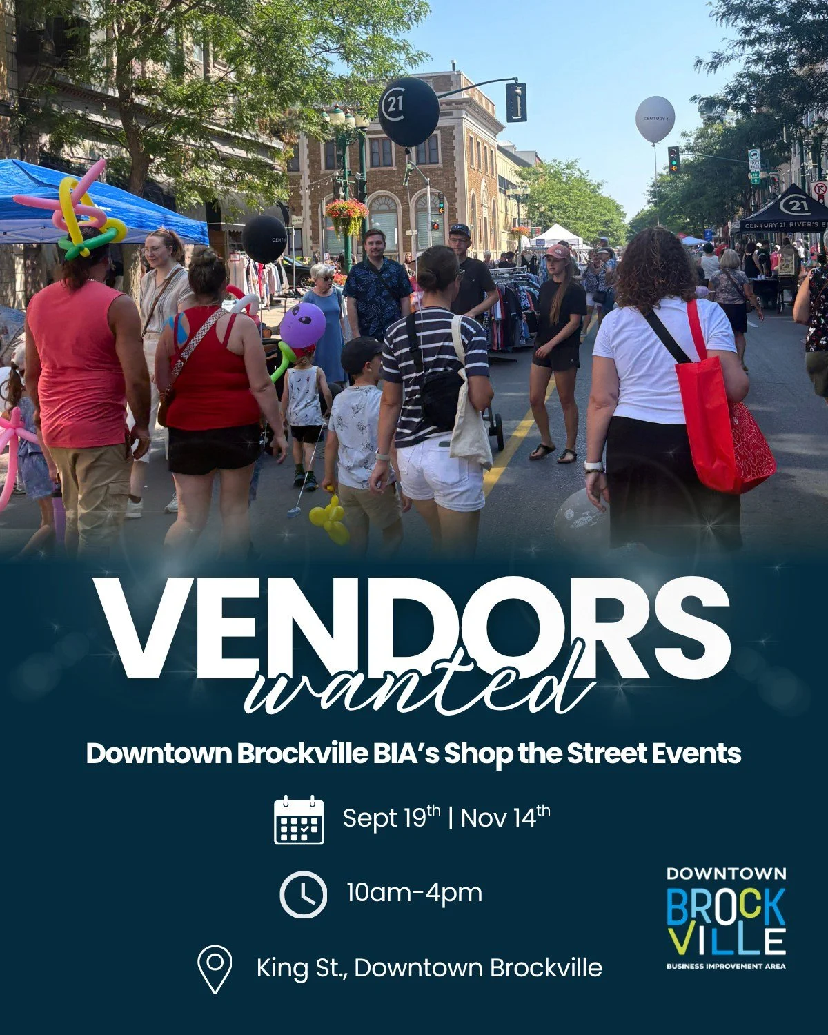 It''s Shop the Street season, and we're accepting vendor &amp; food truck applications. 🎉

We close down King St. and fill it with local businesses, vendors, live music, entertainment, activities, and more! Don&rsquo;t miss your chance to be part of