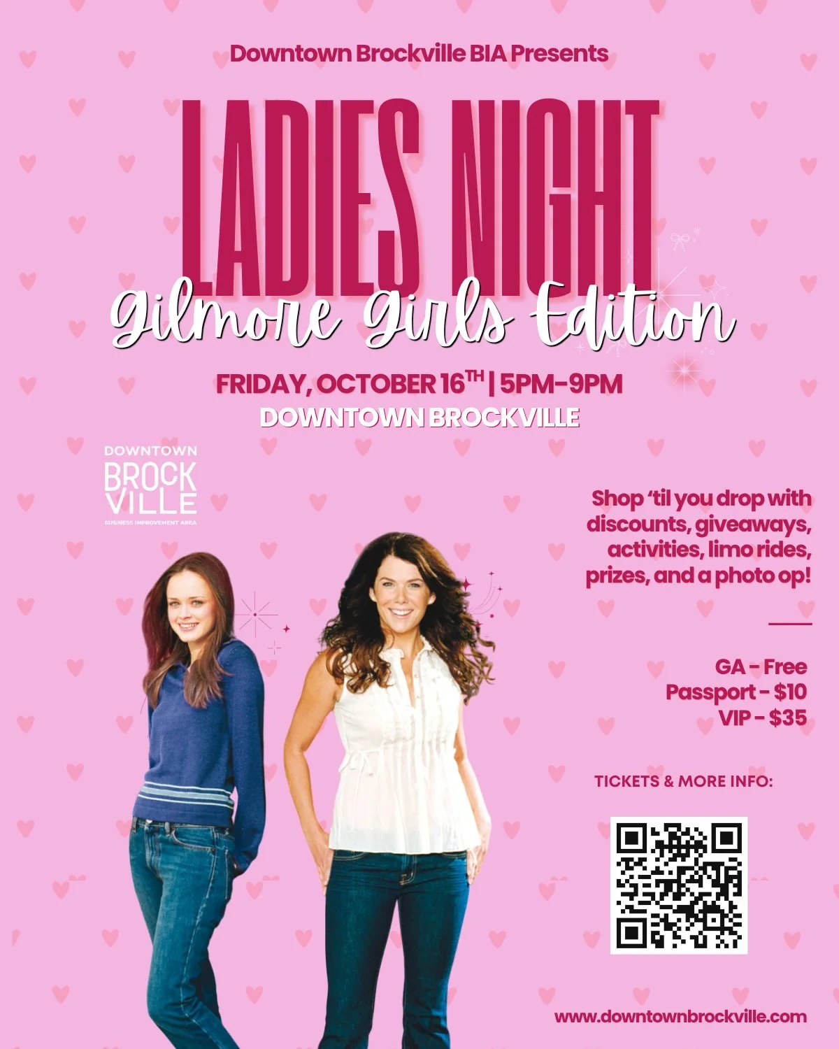 Today's the day! Downtown Brockville is getting the Stars Hollow treatment! 🍂

Ladies&rsquo; Night: Gilmore Girls Edition is happening tonight, 5pm-9pm, and we've got 35 participating downtown businesses joining in!

There are exclusive shopping spe