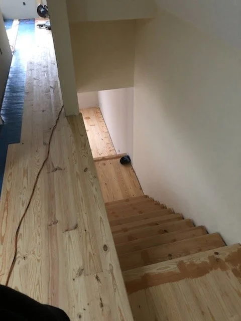 Stair treads being fininshed.JPG