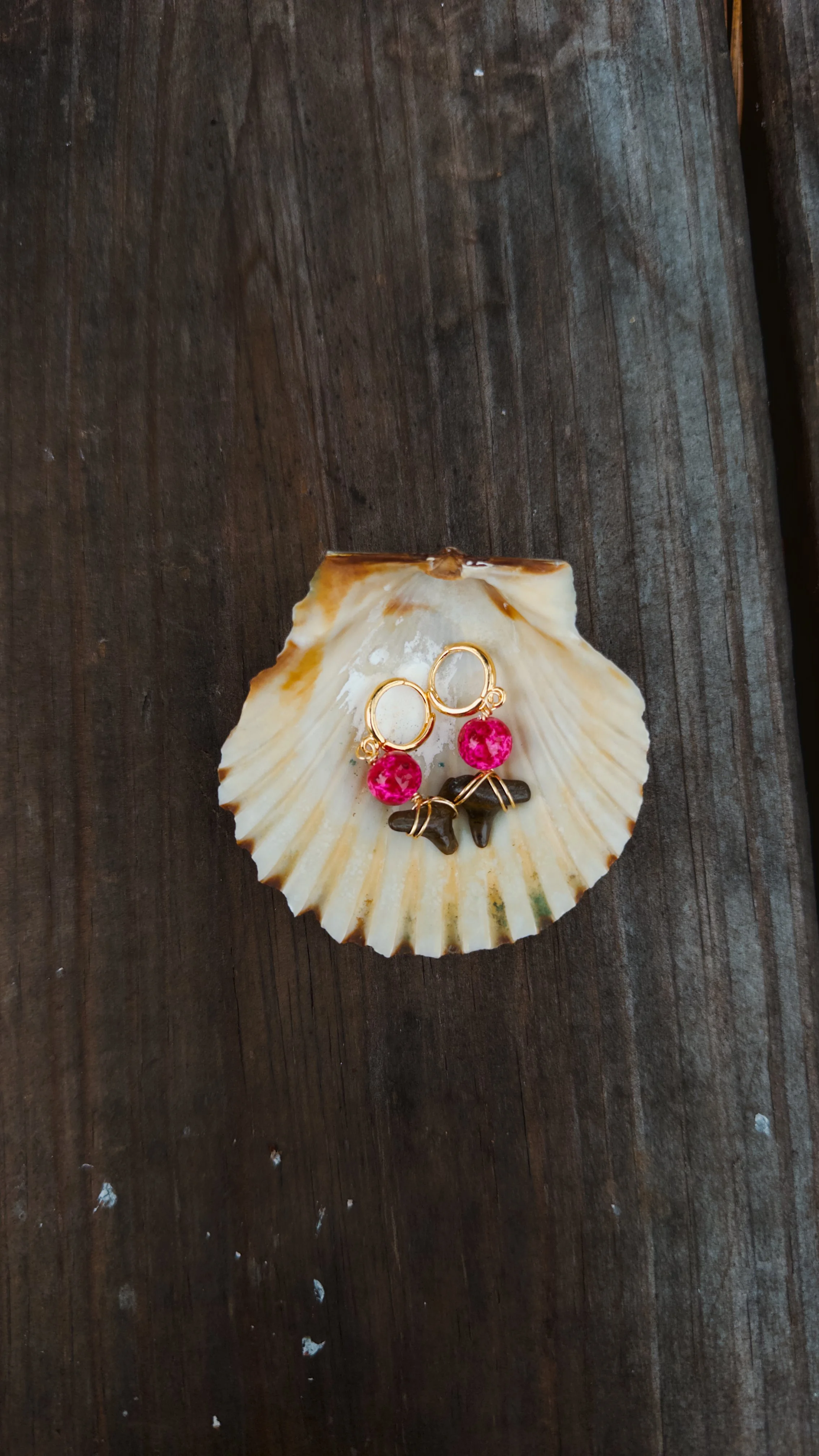 Ocean Bloom shark tooth earrings