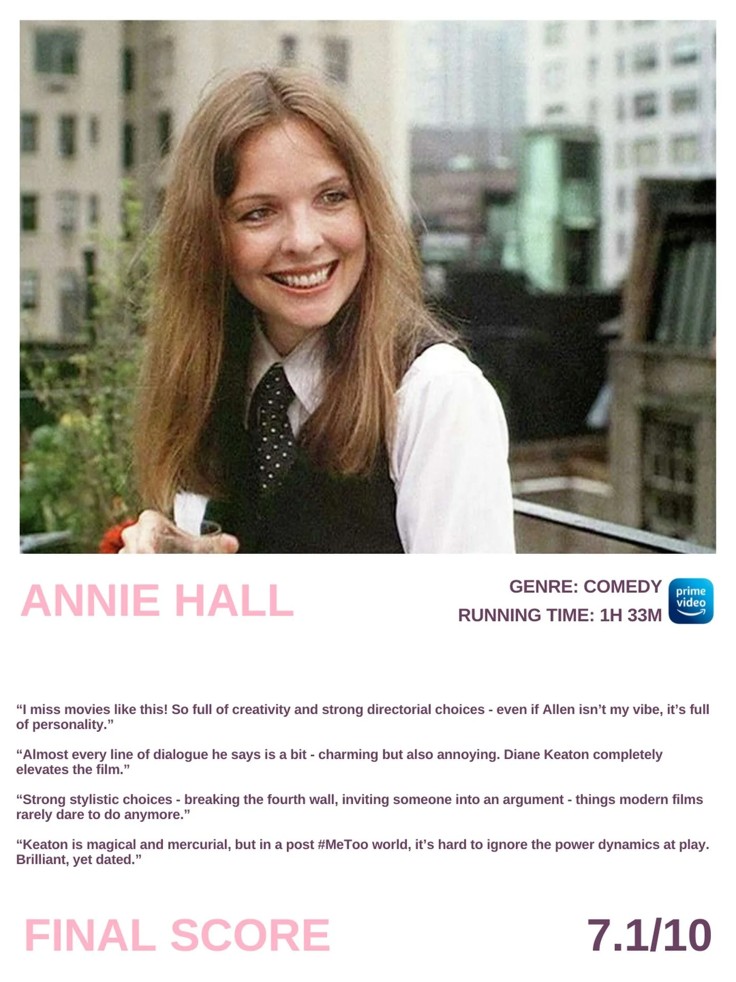 🍿 Popcorn Society 🍿 has spoken 🙌🏻 and this is what we think of &ldquo;Annie Hall&rdquo; ✨

Revisiting this classic sparked some mixed feelings, innovative storytelling, memorable performances, but also a few elements that don&rsquo;t sit well in 