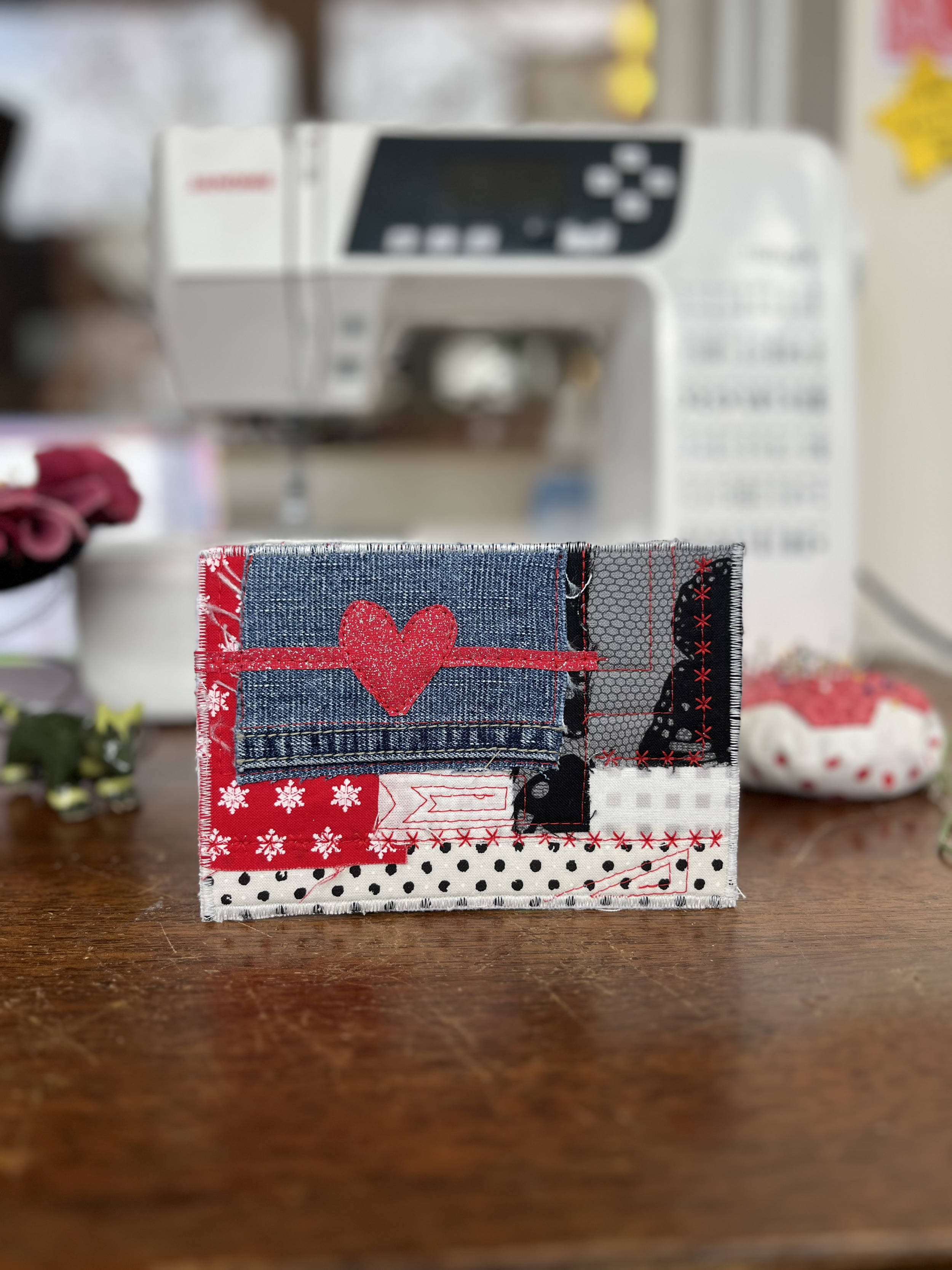 Sending Love Quilted Postcard