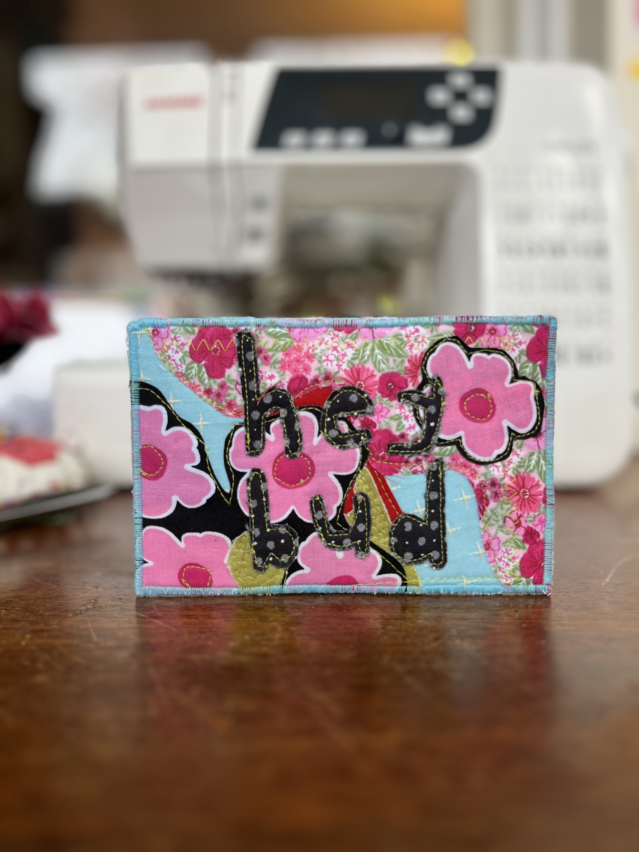 "Hey Bud" Quilted Postcard