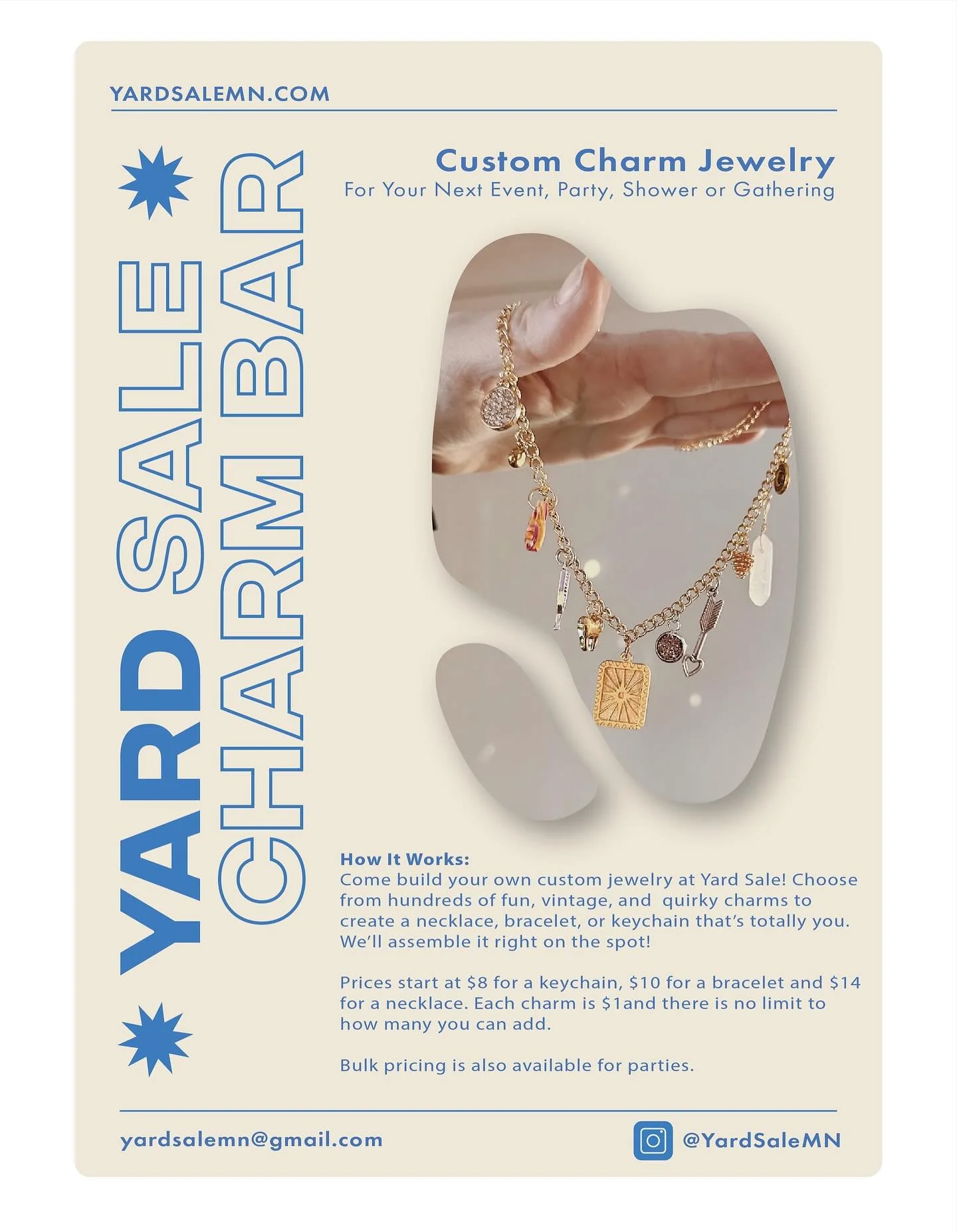 Our charm bar has been at a handful of markets this summer and we&rsquo;ve been getting asked if we do parties and events - we do! Here&rsquo;s some info but feel free to DM or email ❤️🥰