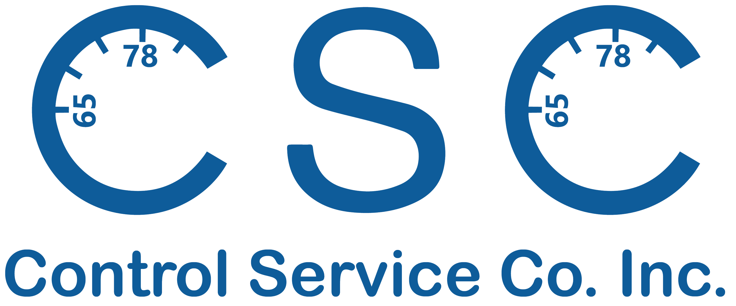 Logo of CSC Control Service Co. Inc, featuring two blue circular gauges and the company's name beneath.