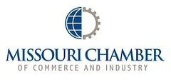 Missouri Chamber of Commerce and Industry logo with blue globe and gear
