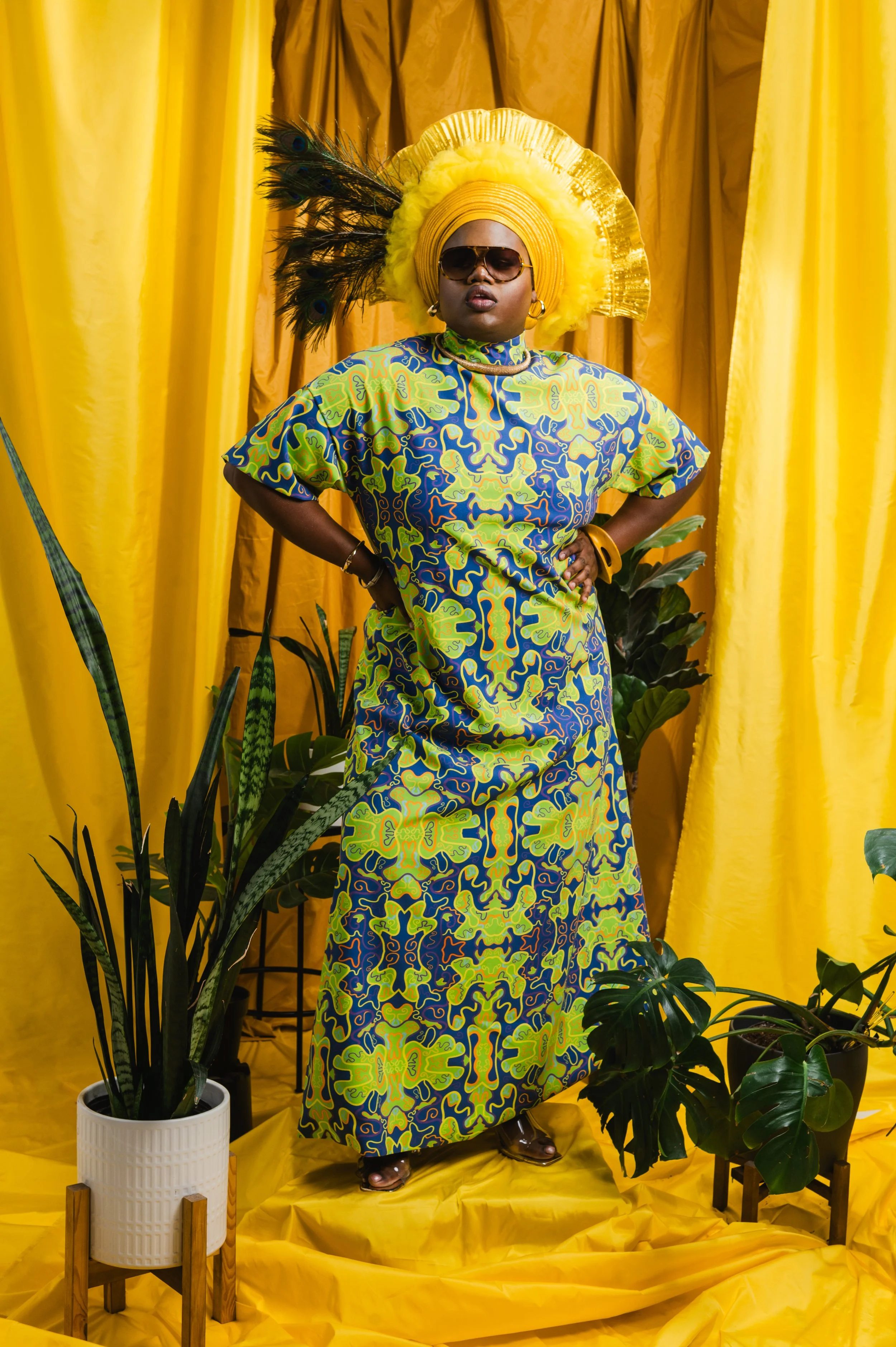 "CROWNED" Printed Kaftan