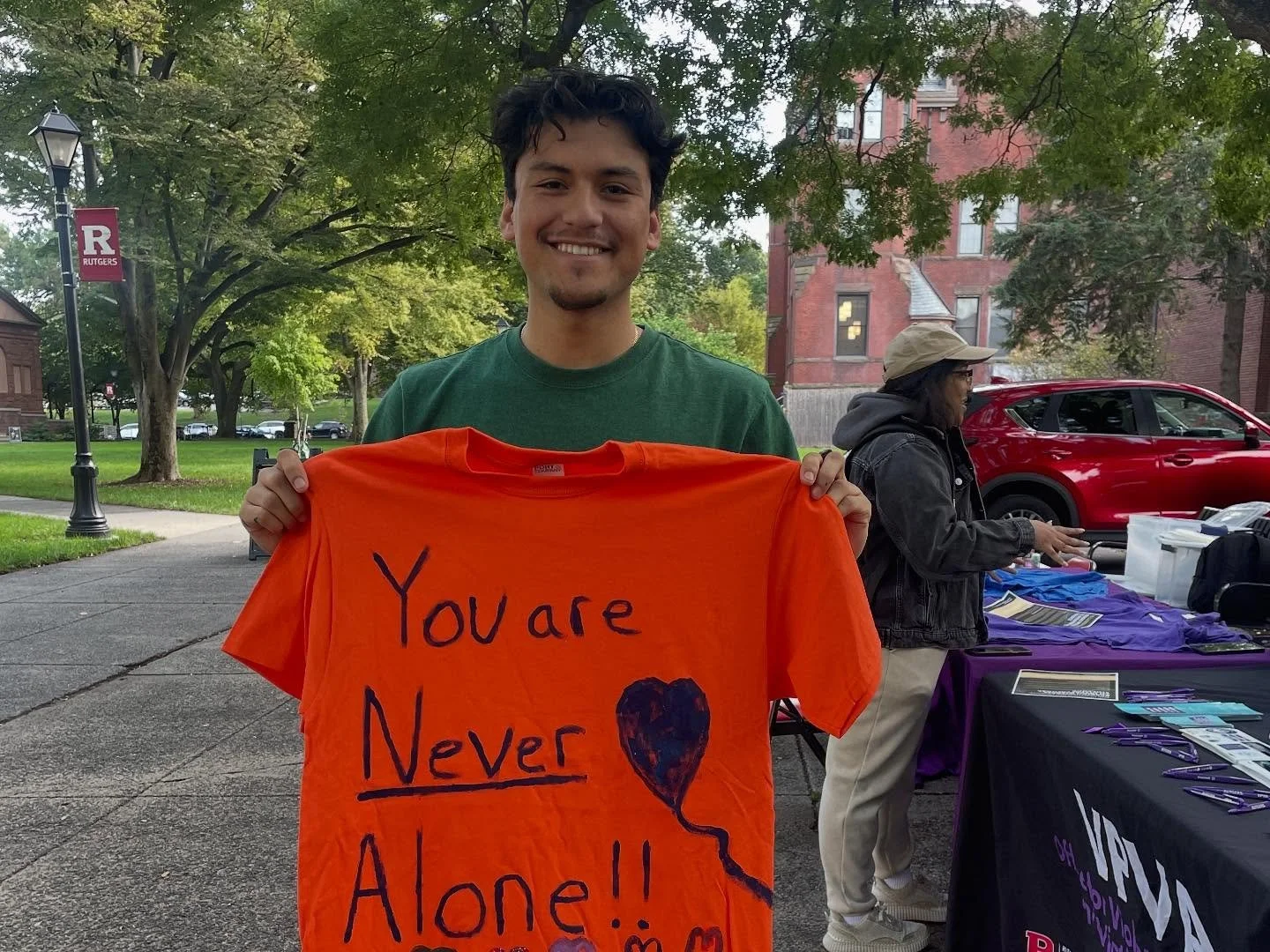 I recently had the chance to stop by participate in the 2025 Clothesline Project, lead by @ruvpva, which for years have become a distinctive resource for healing from violence and for creating social change at Rutgers and across the nation.

As you m