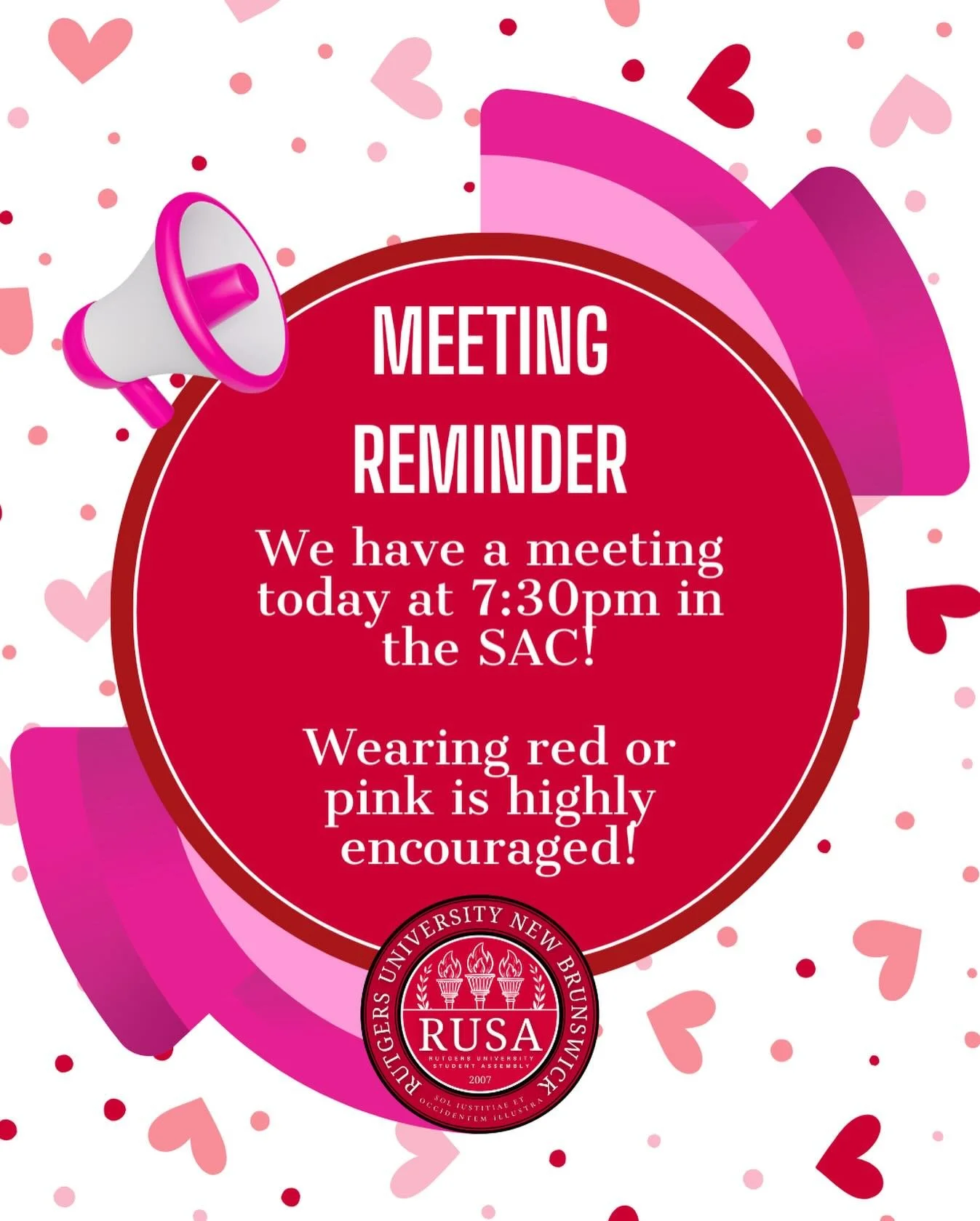 Just a lovely little reminder to come to our meeting tonight! 💞