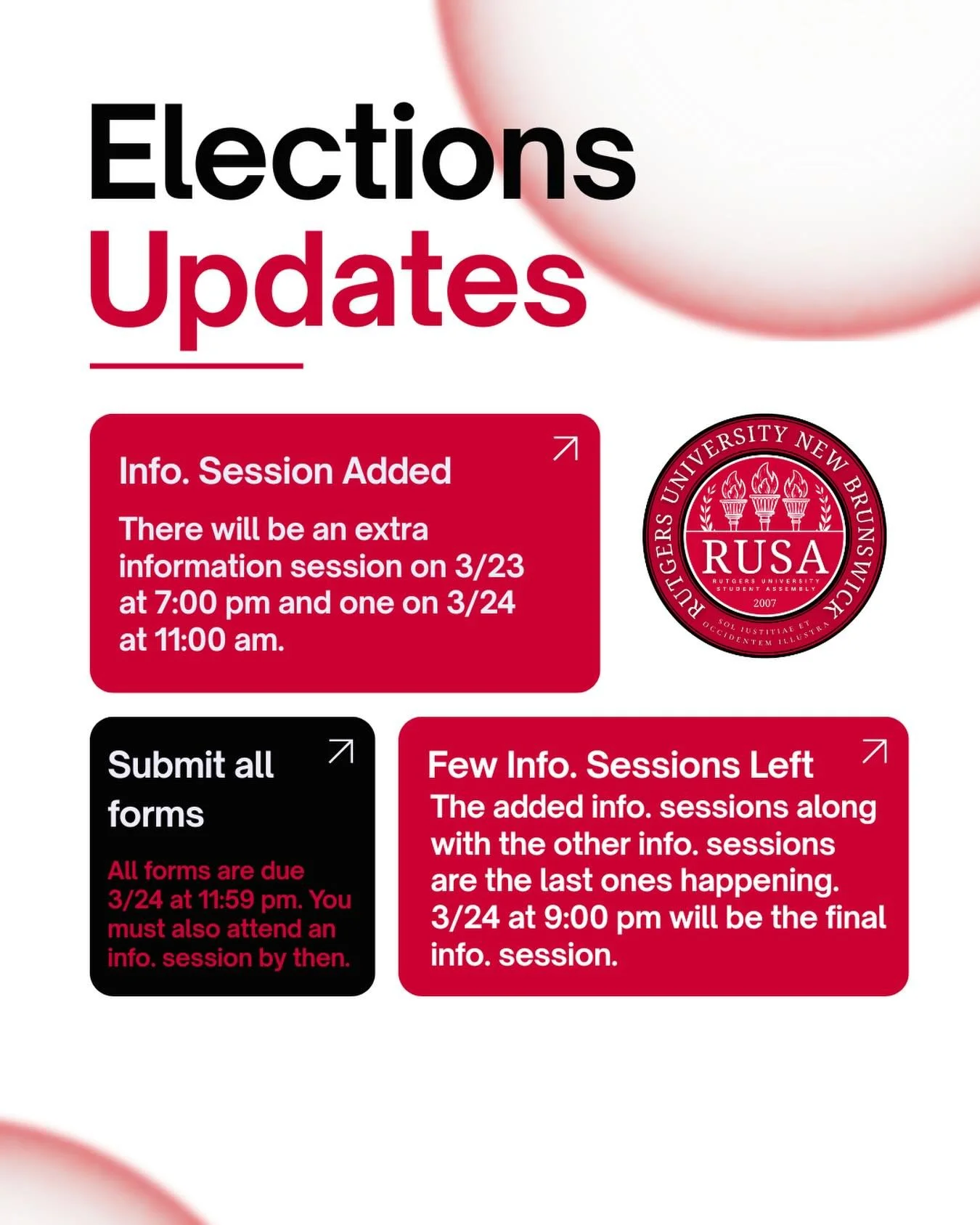 There&rsquo;s only a few more days of information sessions left! Check out our linktree to attend an information session so that you can be on the ballot for the Spring 2026 Election!