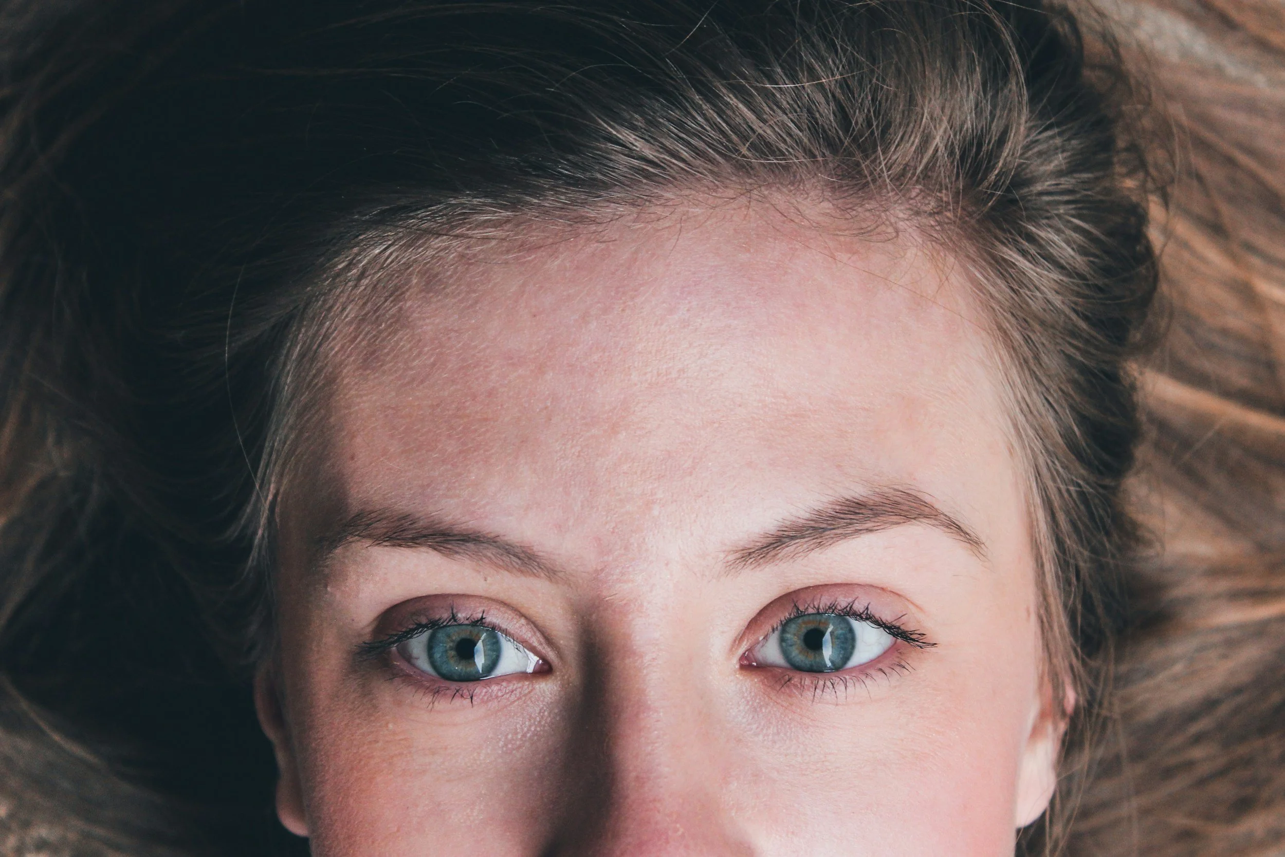 Close up of a woman's face displaying shaped brows