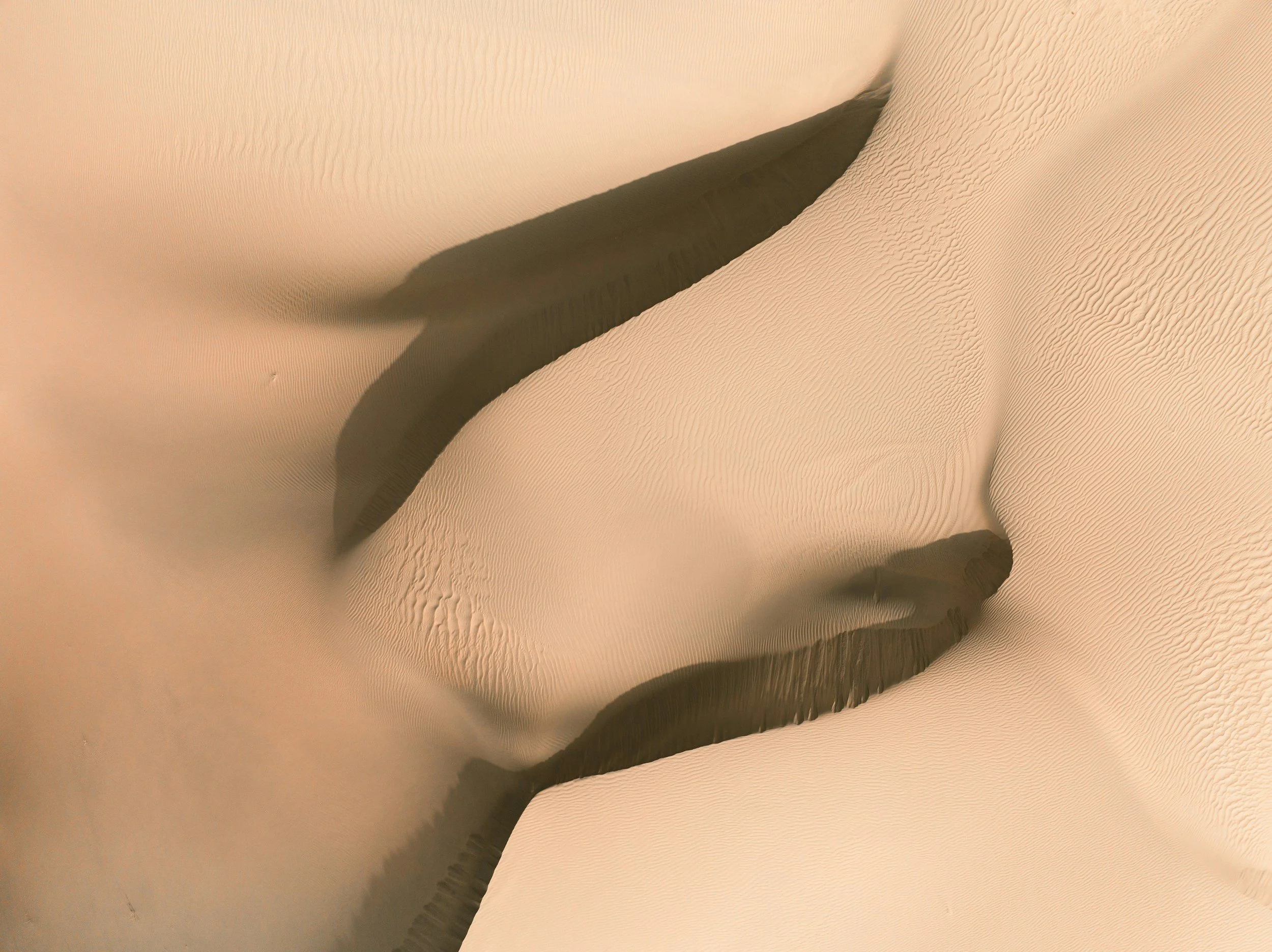 Aerial view of sand dunes