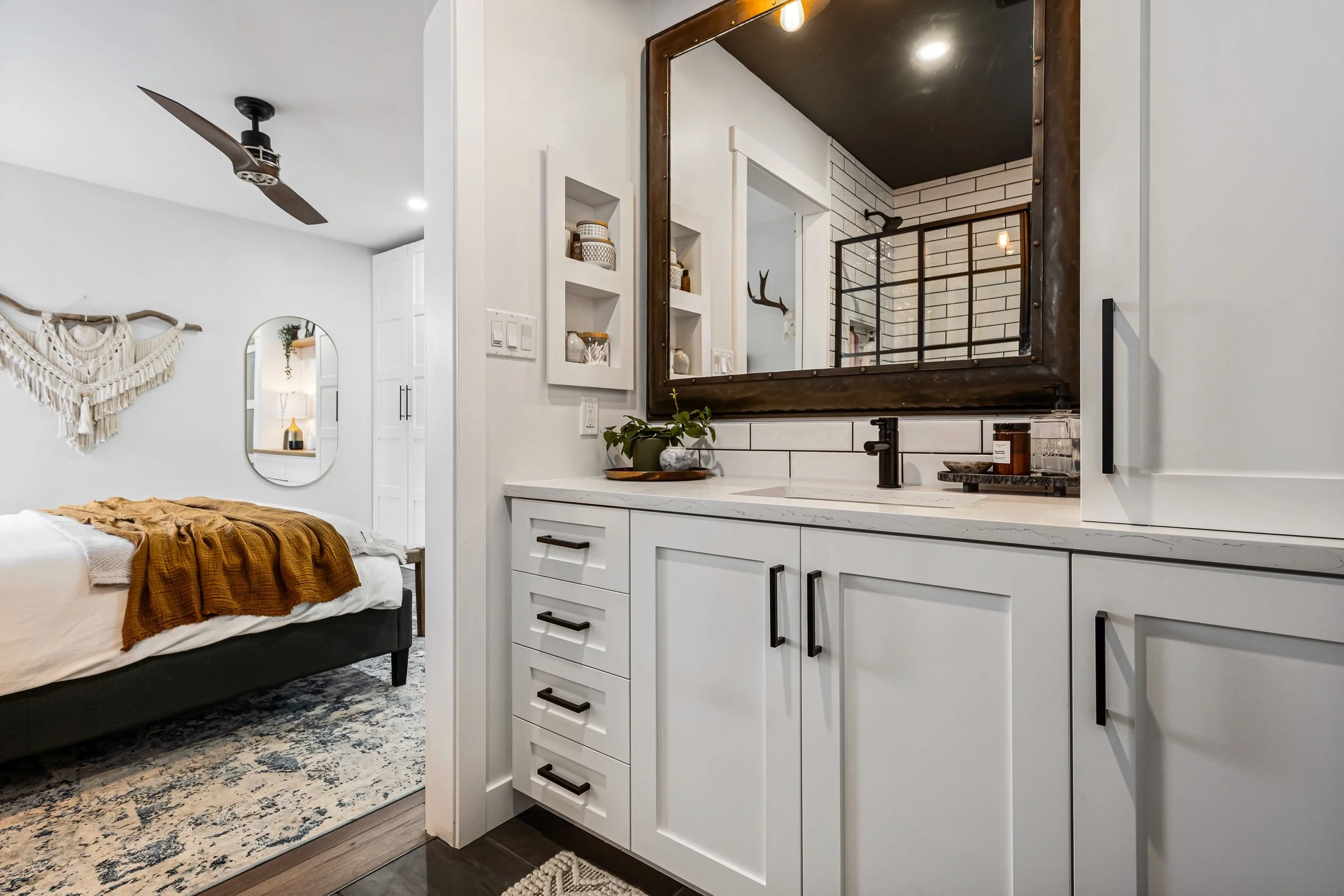 Custom built-in bathroom cabinets