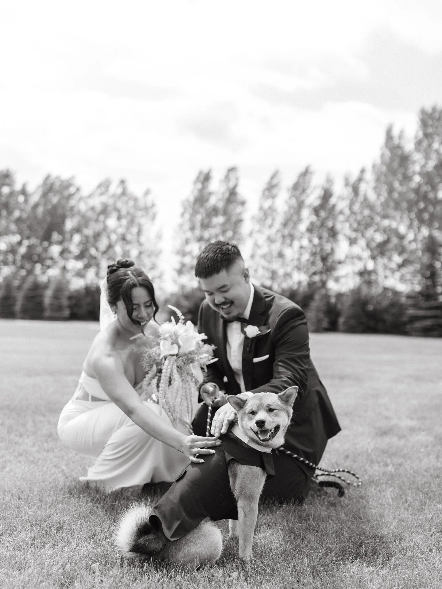 Thinking of bringing your furry loved ones to your wedding? 

We&rsquo;re more than happy to accommodate pets for the outdoor portions of your day, including your ceremony, pictures and more! 

Venue: @tangledrootsyeg 
Photographer: @joybreitkreutz 
