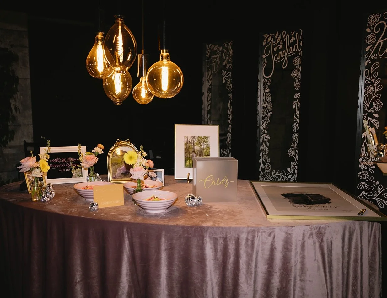 The Butlers Pantry - the perfect spot for a welcome table, gifts table, charcuterie and more

This space nestled away from the main hall but still easily accessible from the front entrance is the perfect bonus spot for your day

With custom art on th