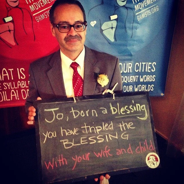 Father of the Groom: Jo, born a blessing - you have tripled the blessing - with your wife and child