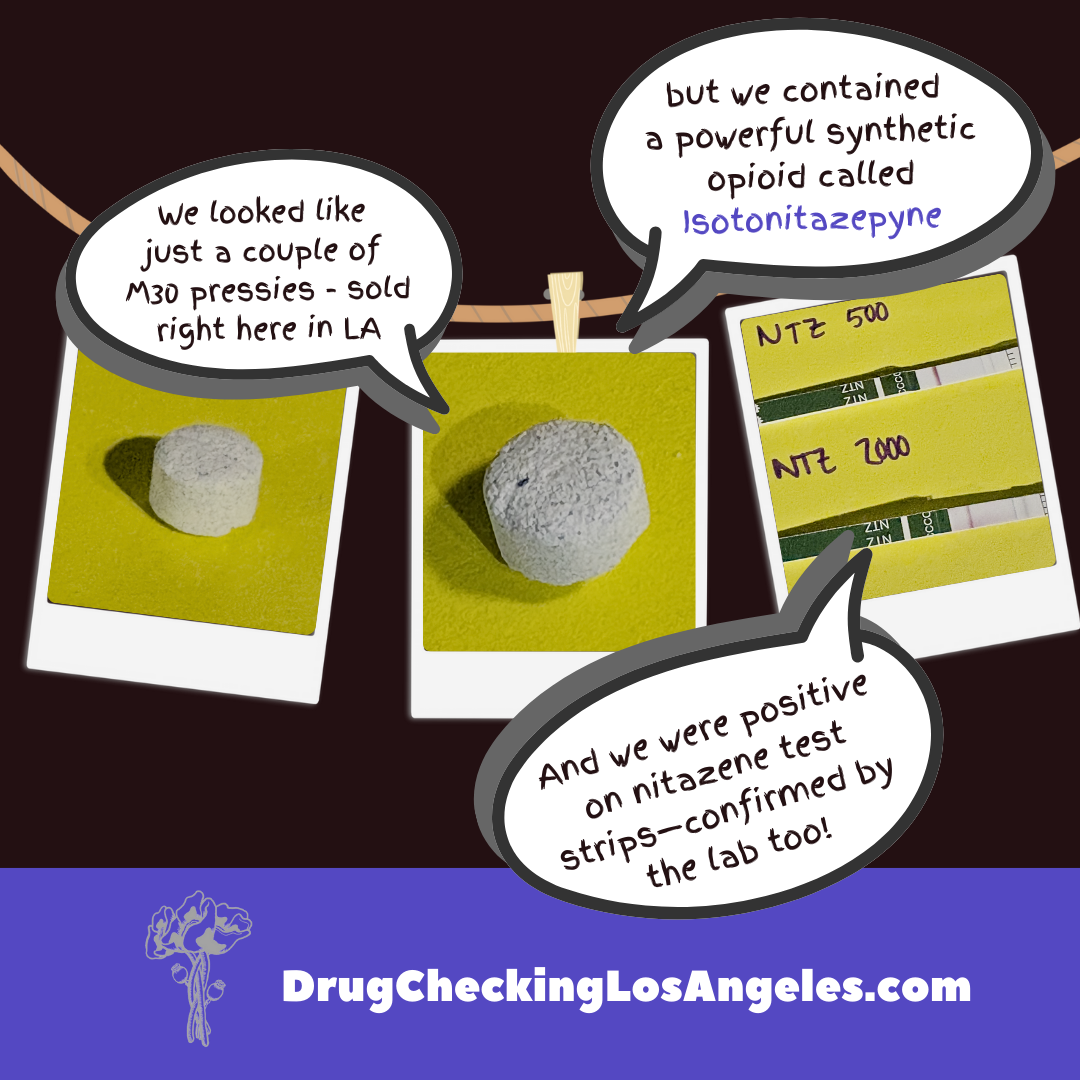 Isotonitazepyne has been detected in a counterfeit pill in Los Angeles
