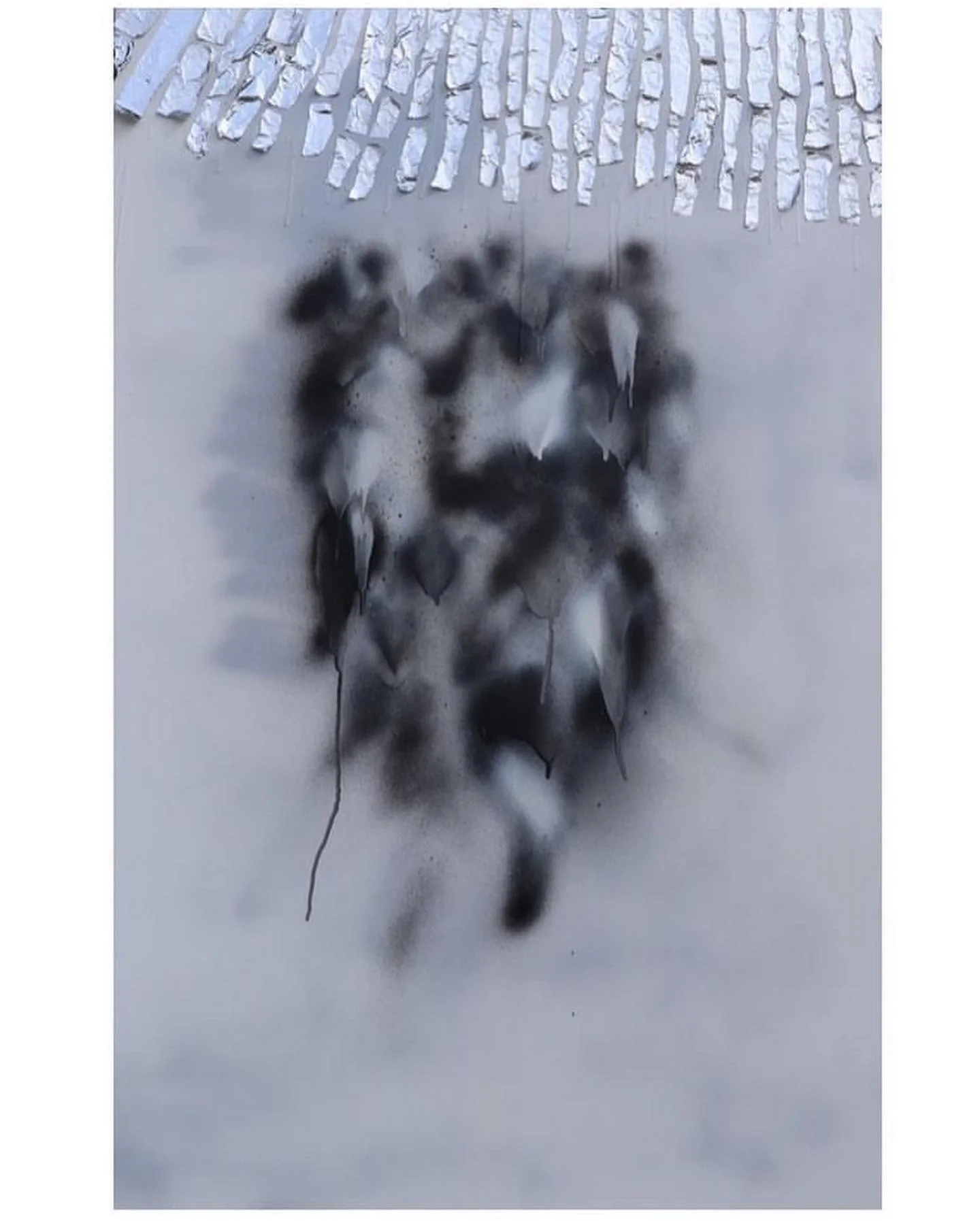 Split Glass, Original Art Work Multimedia Acryl, Spray, Foil on Canvas "Unknown"