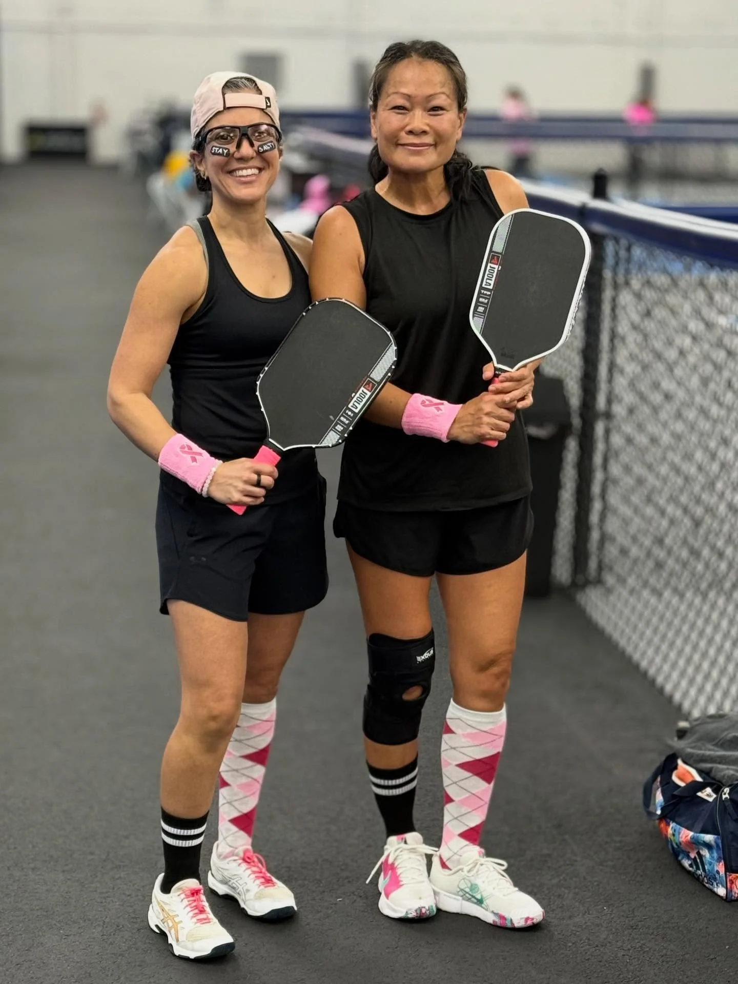 Third time&rsquo;s a charm! 💕 We&rsquo;re back at the @goodgame_pickleball Breast Cancer Tournament at @padel_paddles_up_pickleball, playing hard, having fun, and raising money for an incredible cause. Plus, not to brag, but our outfits are definite