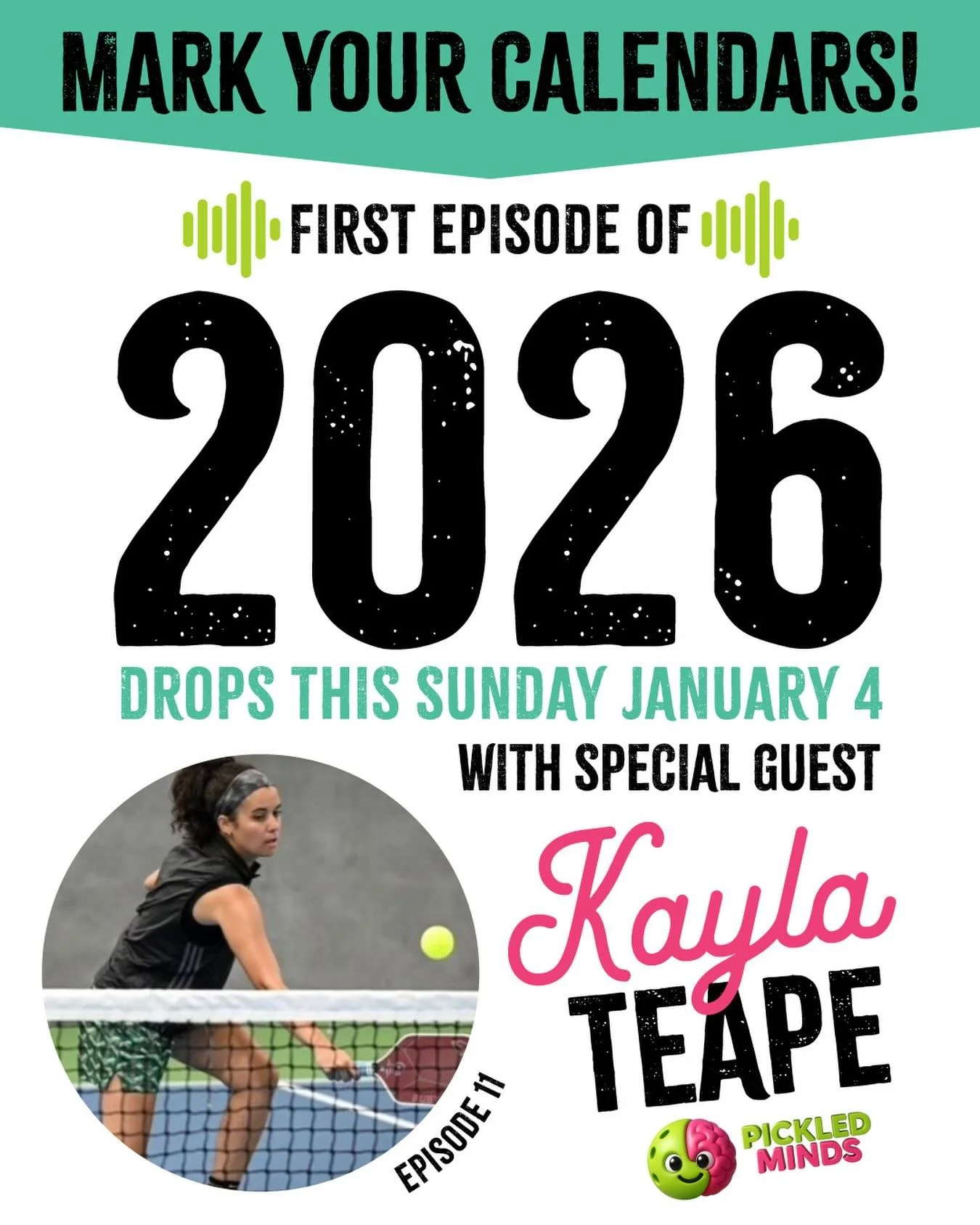 🎉 FIRST EPISODE OF 2026 🎉
and we are kicking it off with special guest, the incredible, Kayla Teape!!💚🥒🔥

Founder of @pickledminds_ 🧠✨

@brooklynpickleball.team member 🗽

Team Jamaica all-star at the Pickleball World Cup 🇯🇲🌍

All around ama