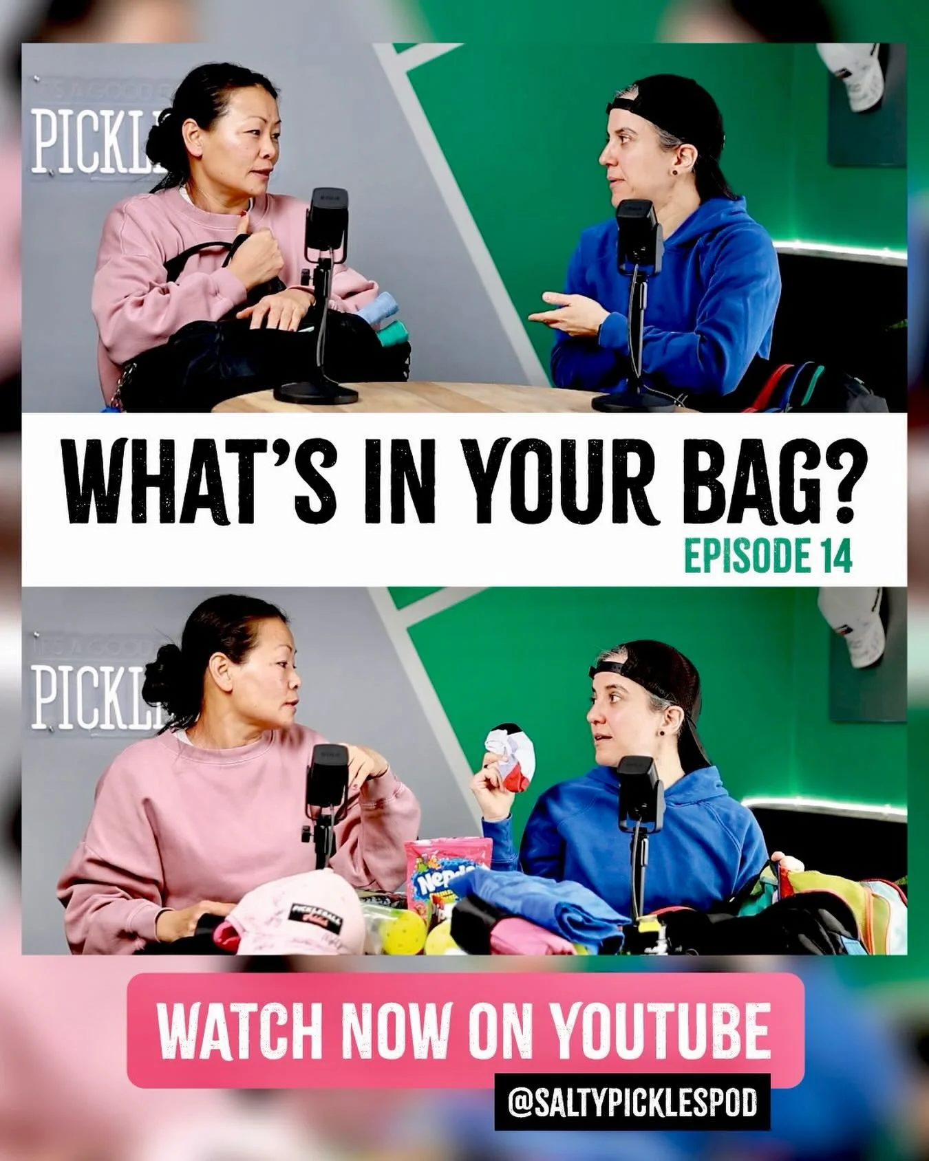 We highly encourage you to head over to YouTube and subscribe to our channel or visit SaltyPicklesPod.com and WATCH this episode, because even though we&rsquo;re a podcast the visuals are key as we unzip our pickleball bags and show you exactly what 