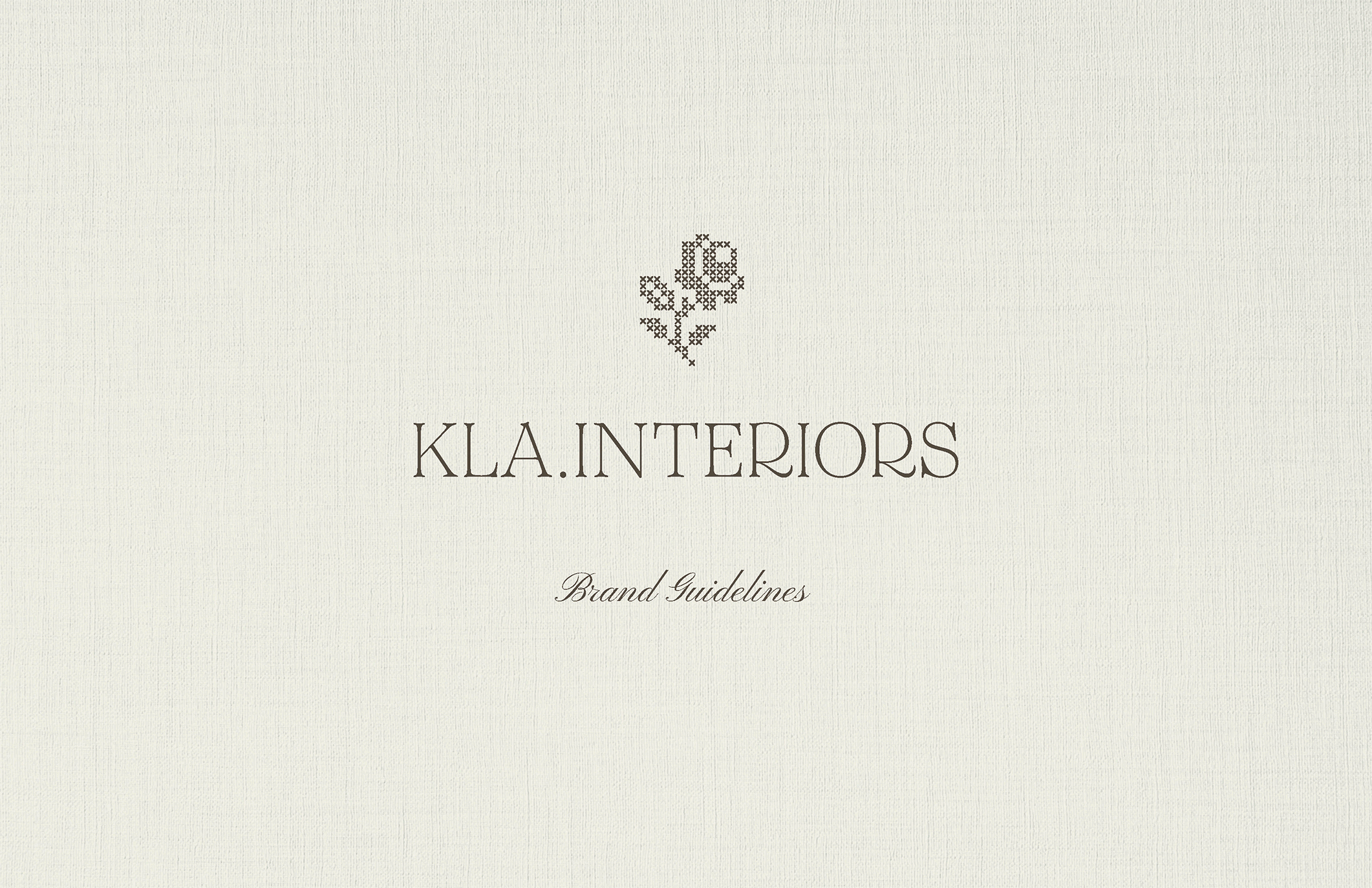 Cover page of a brand guideline document for Kla.terniors, featuring a minimalist design with a small bee icon above the company name and the words 'Brand Guidelines' written in cursive below.