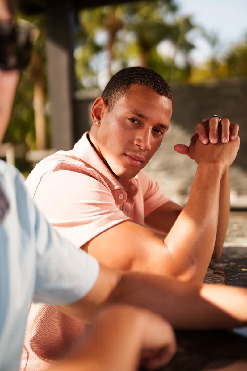 Male model showcasing menswear in branded content shoot