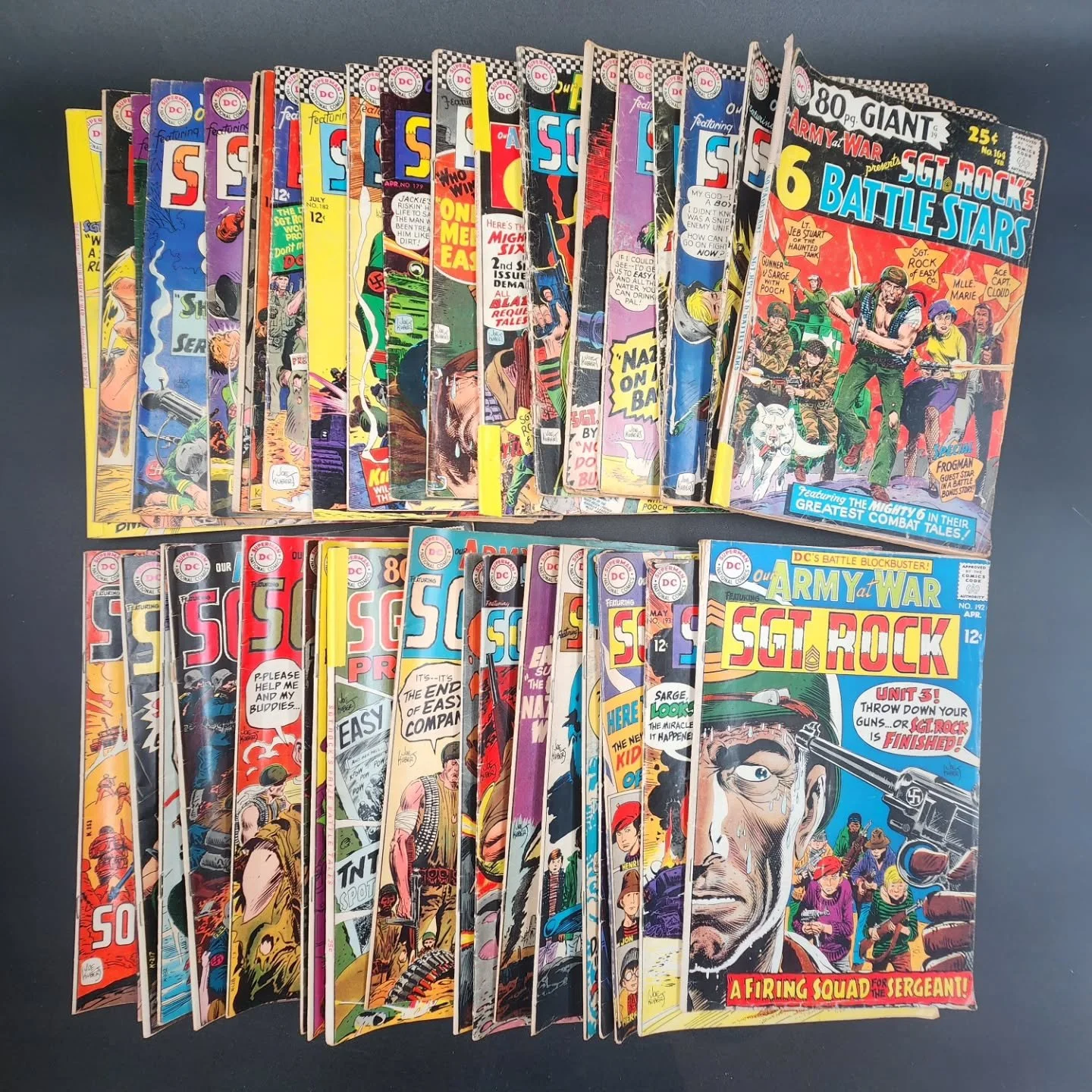 🪖 SOLD: Here's a look at an incredible collection of vintage DC war comics, featuring the legendary Sgt. Rock and Our Army at War series. These books, published mostly in the Silver Age (1956&ndash;1970) and Bronze Age (1970&ndash;1985), reflect a t