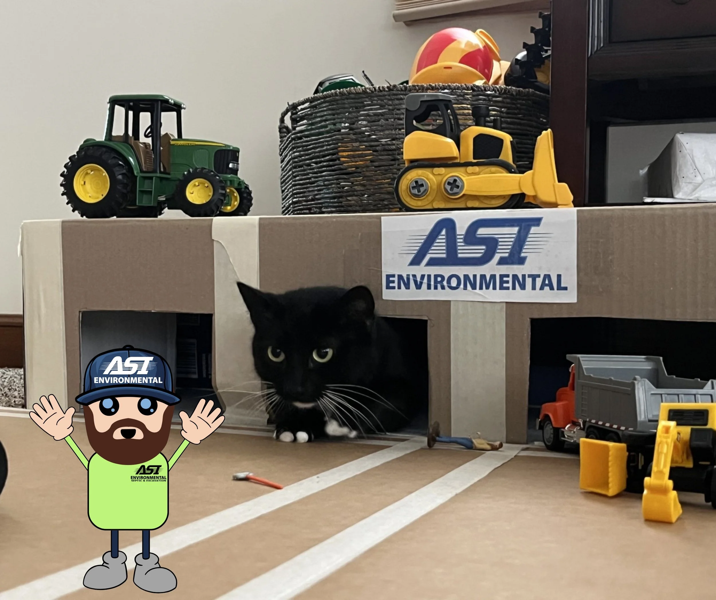 Justin had a purrrfect idea for his new service van&hellip; Good thing Whiskers fits in the garage!💩🐾