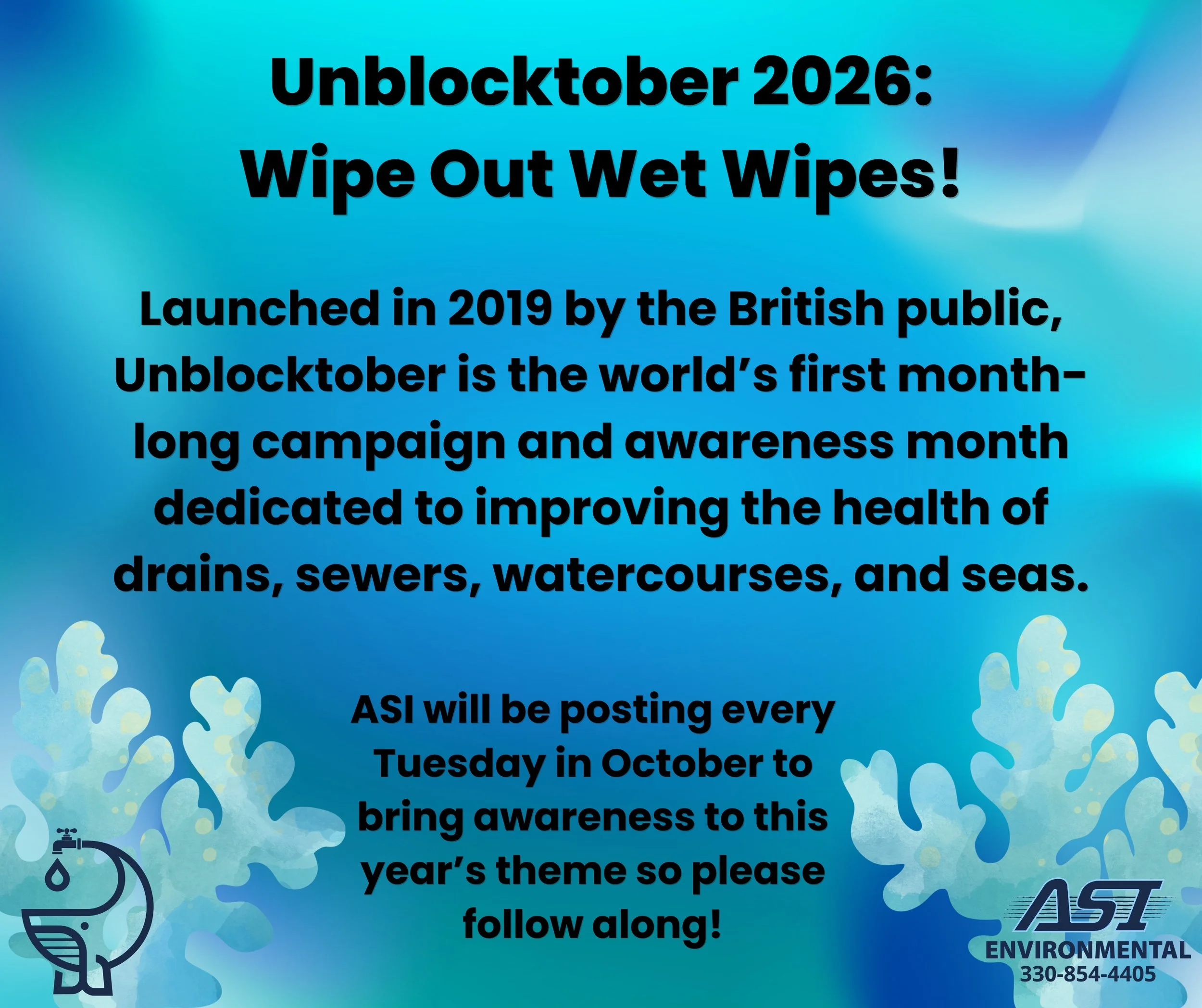 Launched in 2019 by the British public, Unblocktober is the world&rsquo;s first month-long campaign and awareness month dedicated to improving the health of drains, sewers, watercourses, and seas.
ASI will be posting every Tuesday in October to bring
