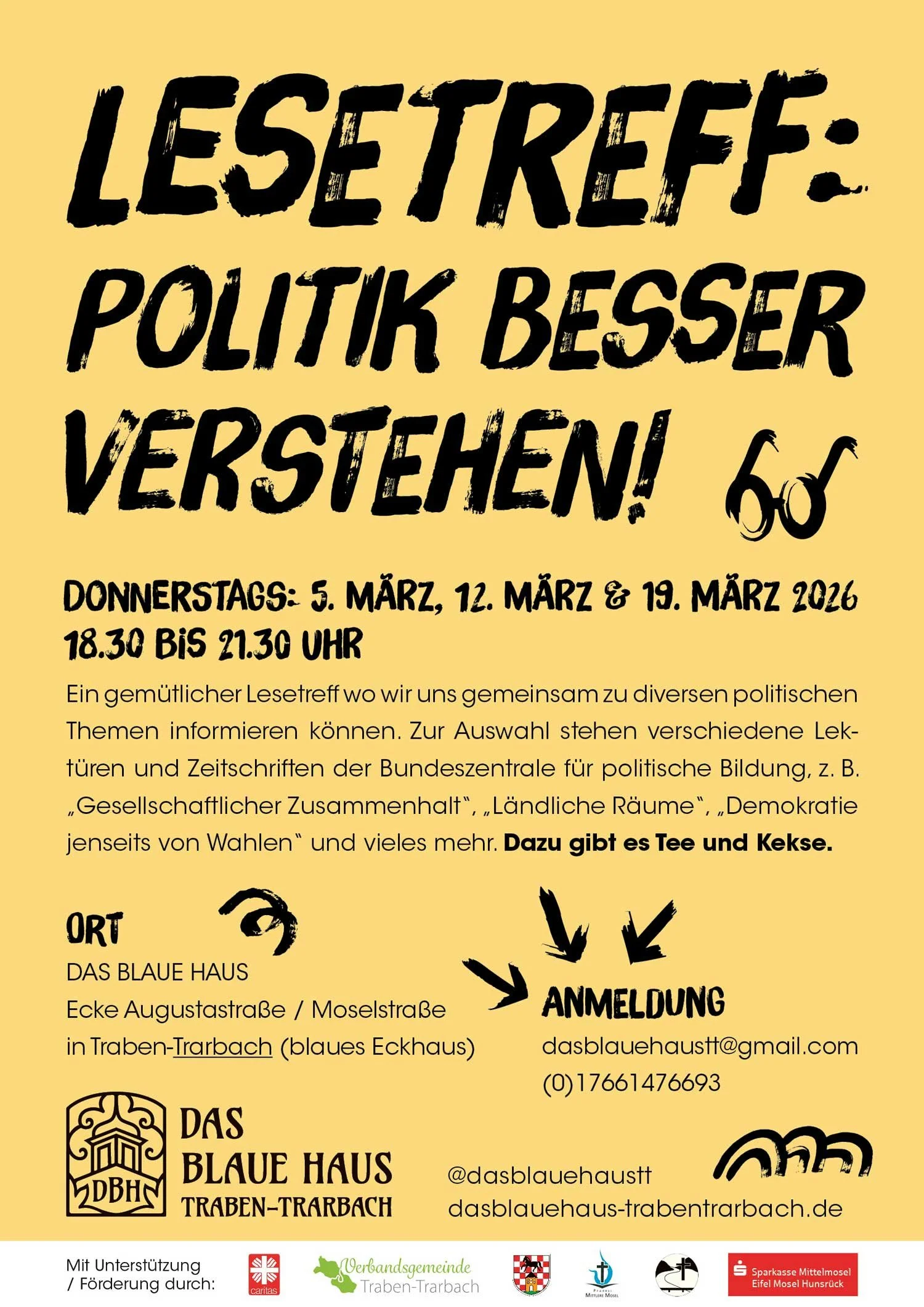 LESETREFF: Politik Besser Verstehen! Vor der Landtagswahl, Donnerstags um 18.30 - 21.30 Uhr