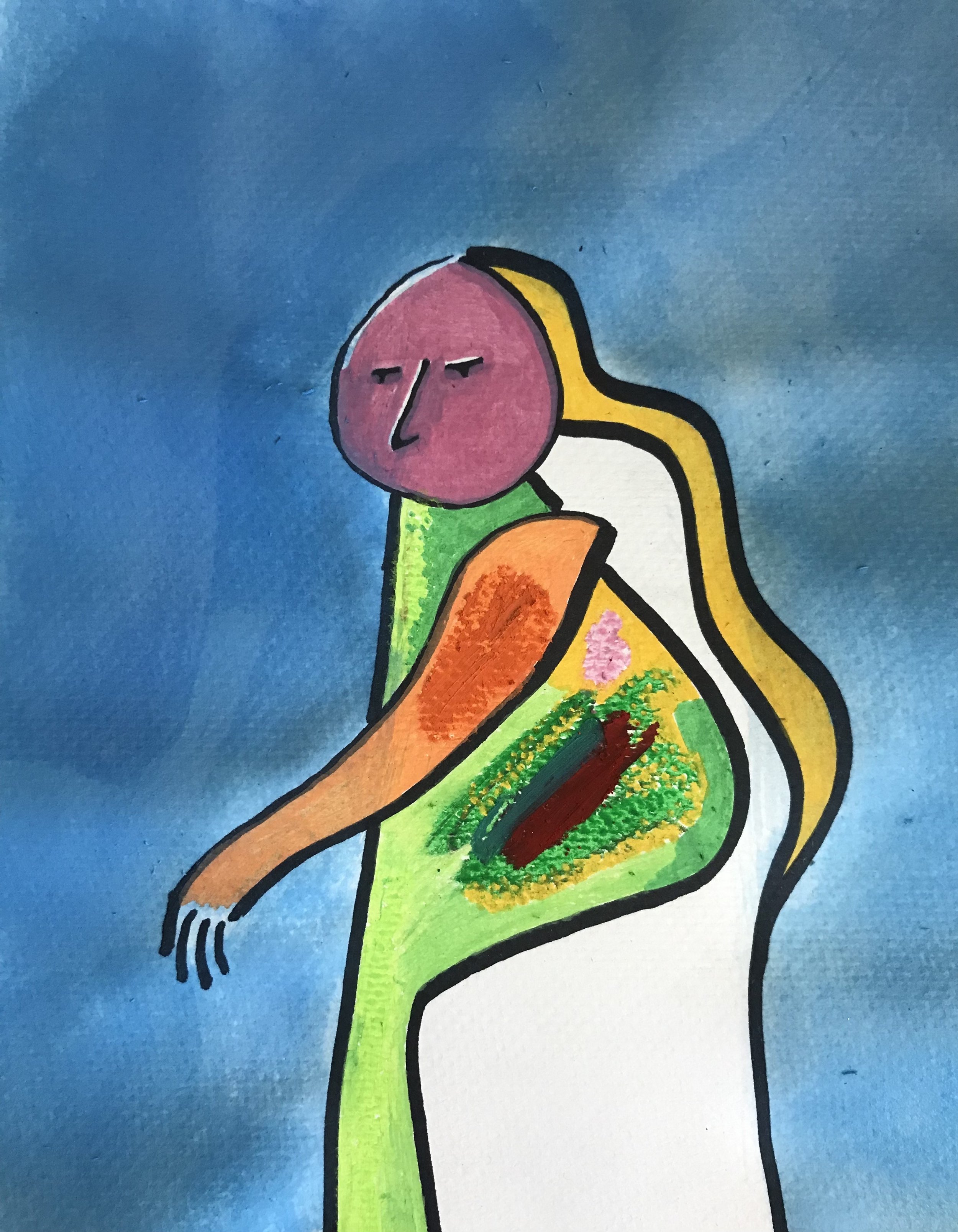 Lady in waiting, 2026. Framed: 100$