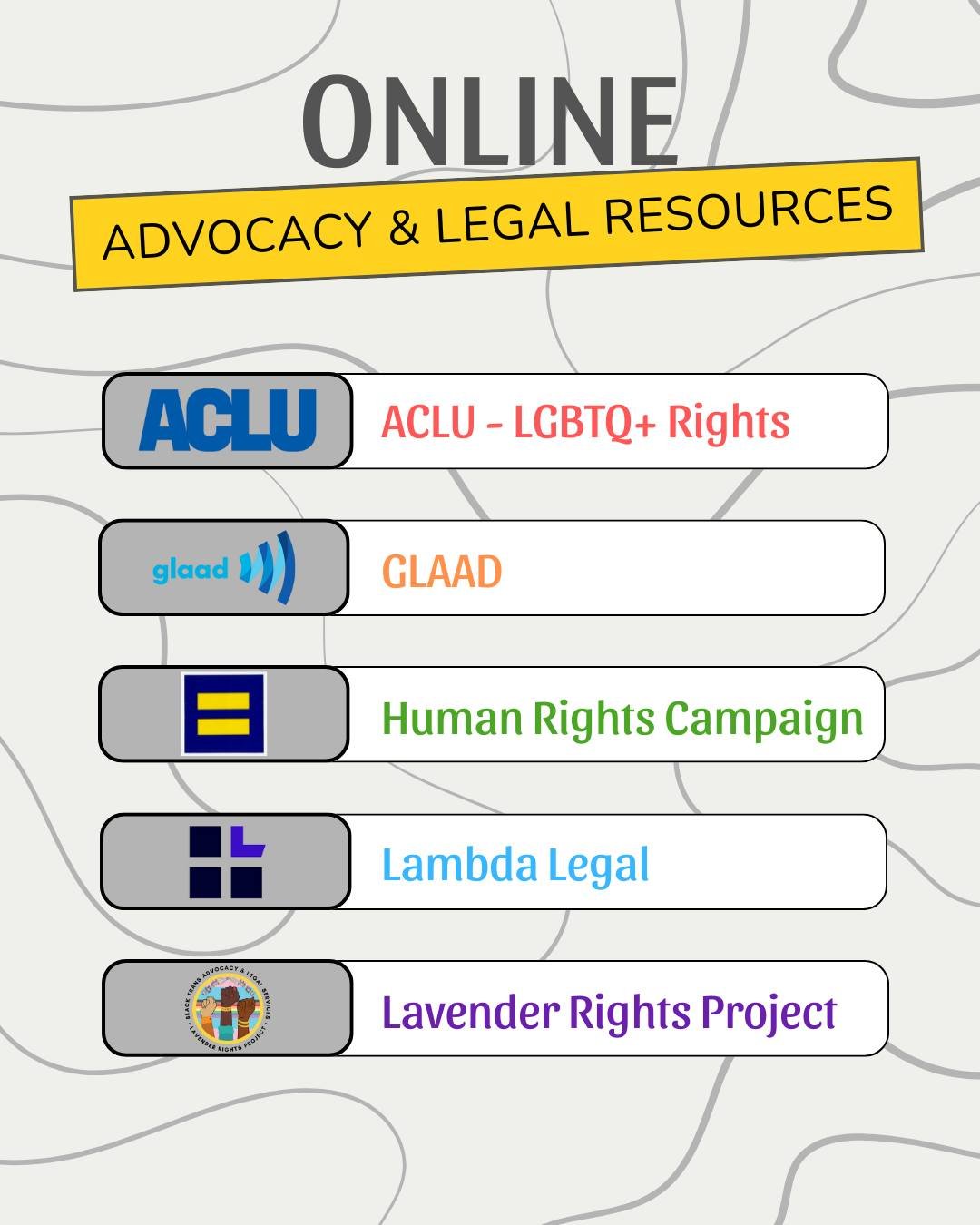 Need support, rights info, or advocacy resources? There are trusted online legal and advocacy groups ready to help LGBTQ+ folks and allies navigate challenges, know your rights, and find support &mdash; no matter where you are. 🌈💪

You deserve acce