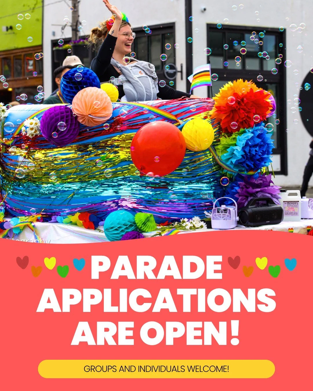 Parade applications are still open! 🌈

We&rsquo;re looking for a few more amazing groups to join us and be part of this year&rsquo;s Snohomish Pride Parade. If you&rsquo;ve been thinking about participating, now&rsquo;s the time to sign up!

We&rsqu