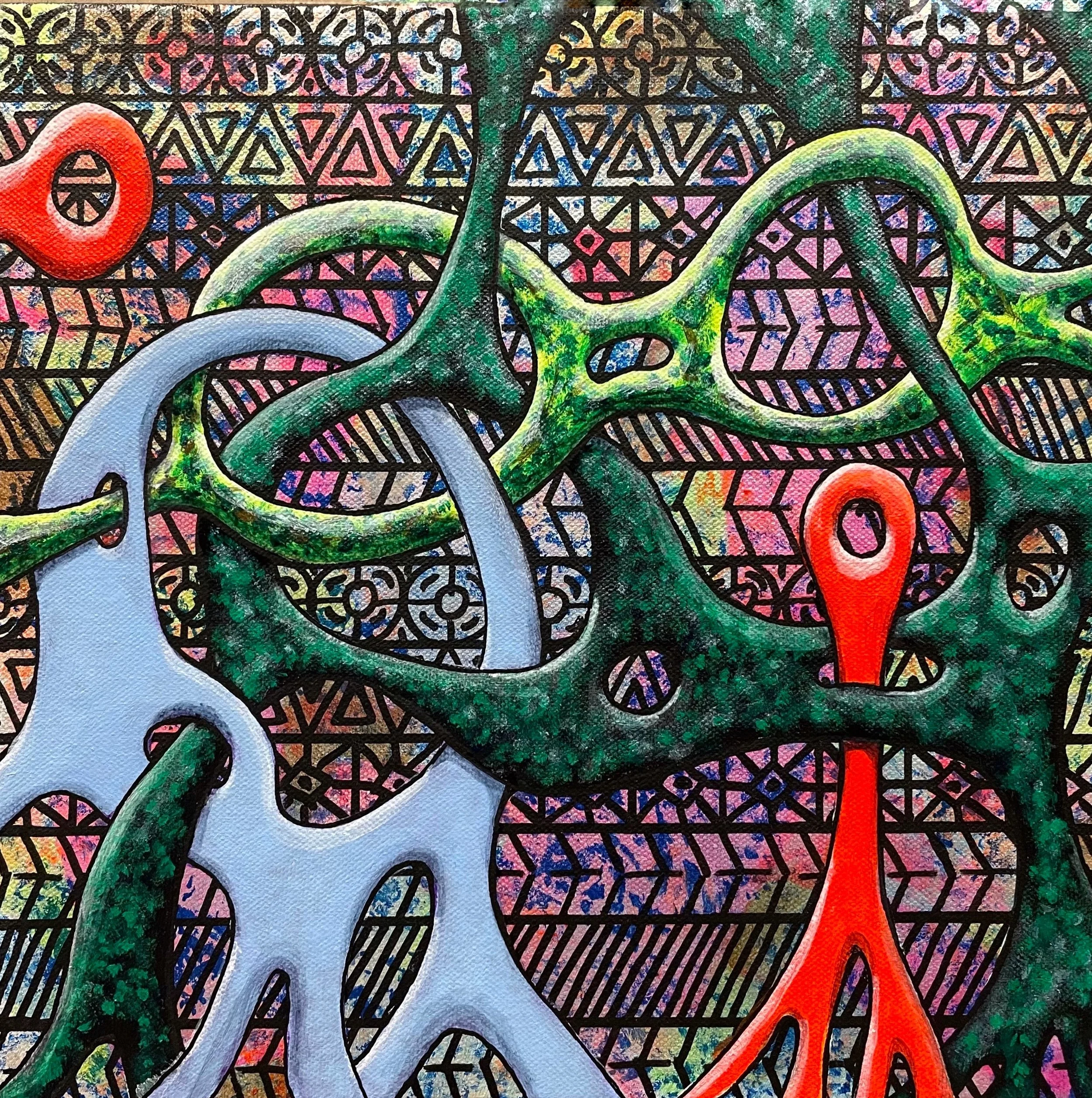 Linkage: Continuum, Acrylic on canvas, 12" x 12"