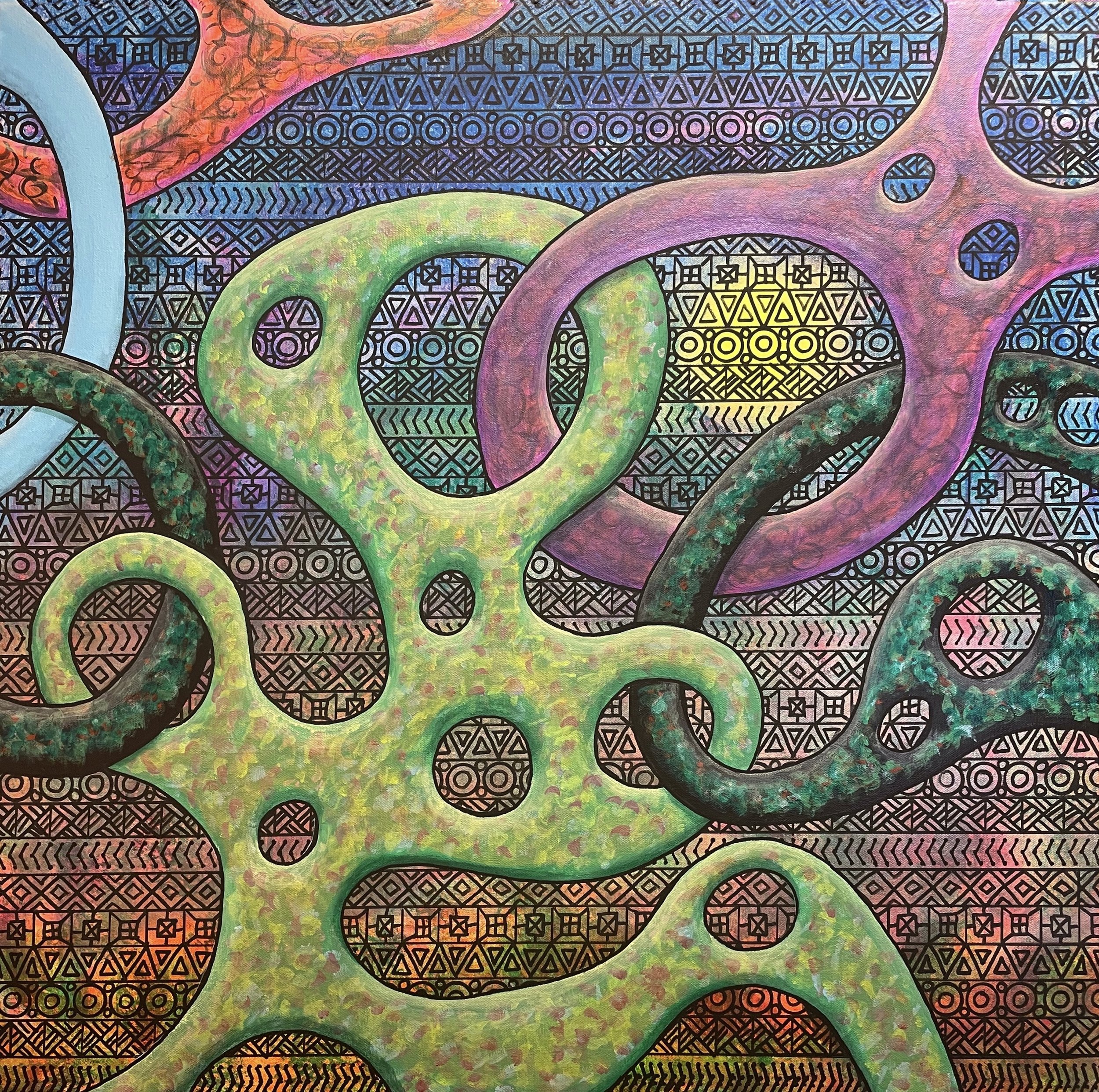Linkage: The Guardian - 2026, acrylic on canvas, 30" x 30"