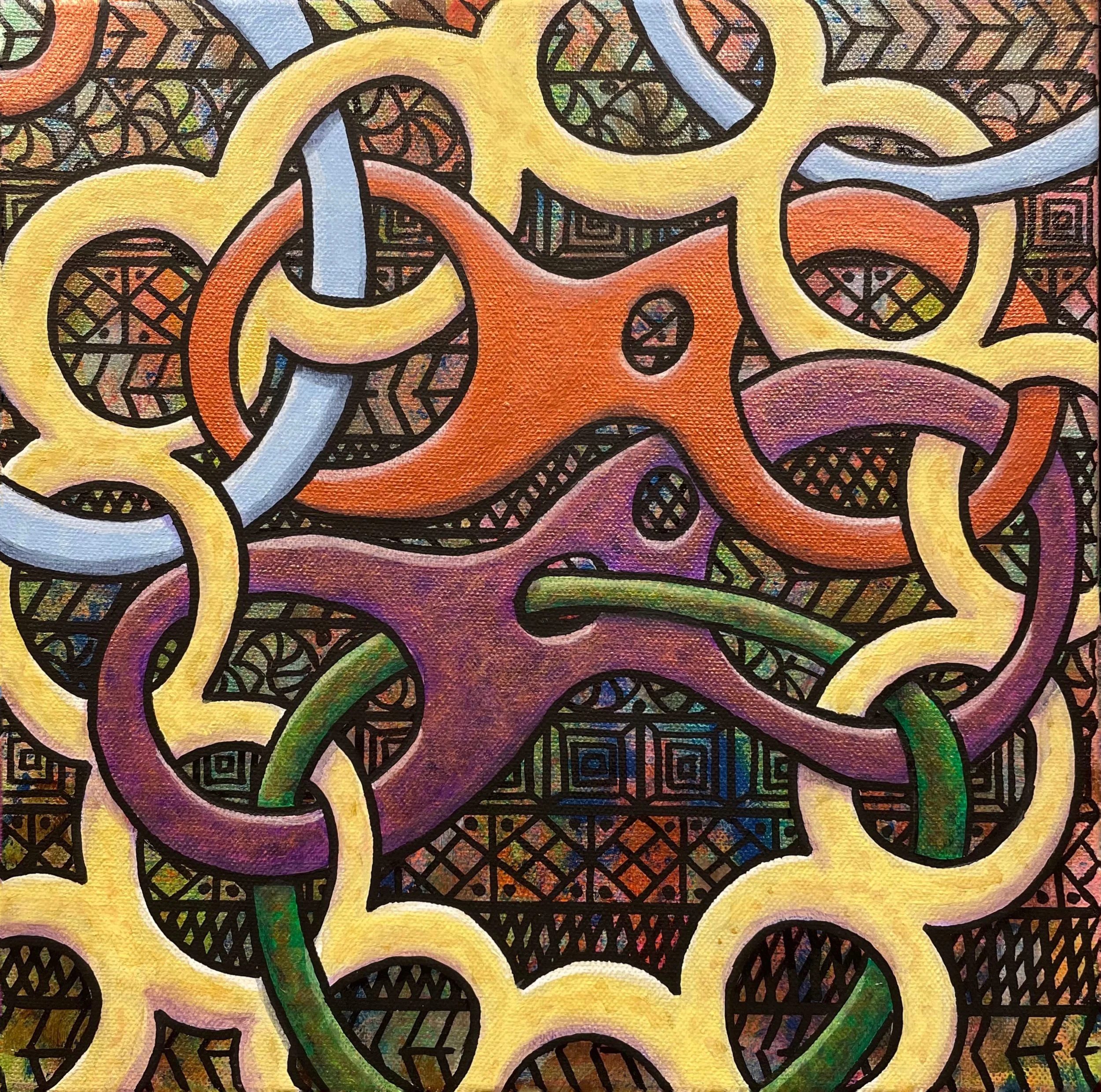 Linkage: Ring of Truth, acrylic on canvas, 12" x 12"