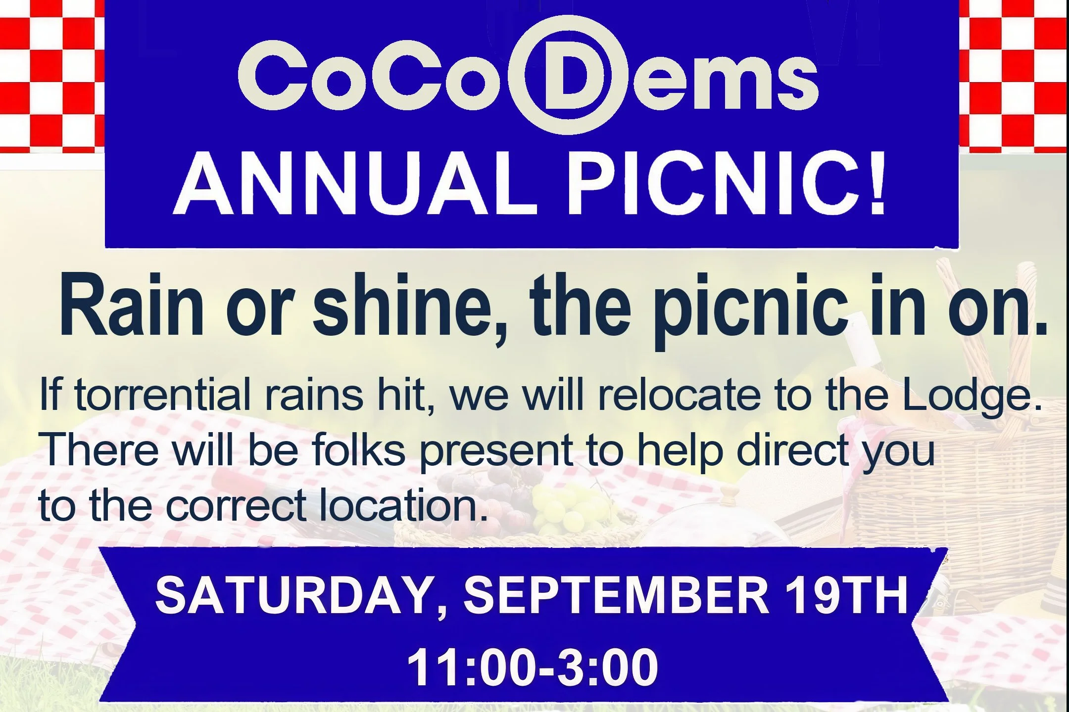 The Picnic This Saturday is ON!