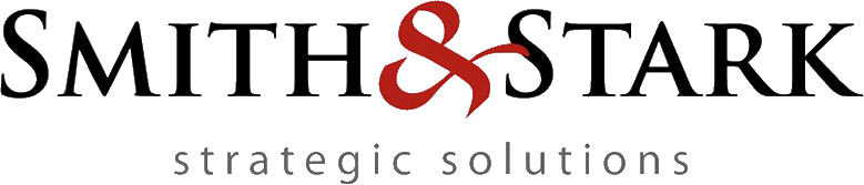 Smith & Stark strategic solutions logo with black text, red ampersand, and gray tagline.