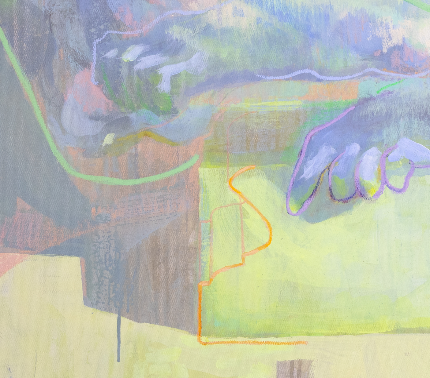 Sclocco_The Child in the Orchard_mix media on canvas_36x48_2026_detail 2.png