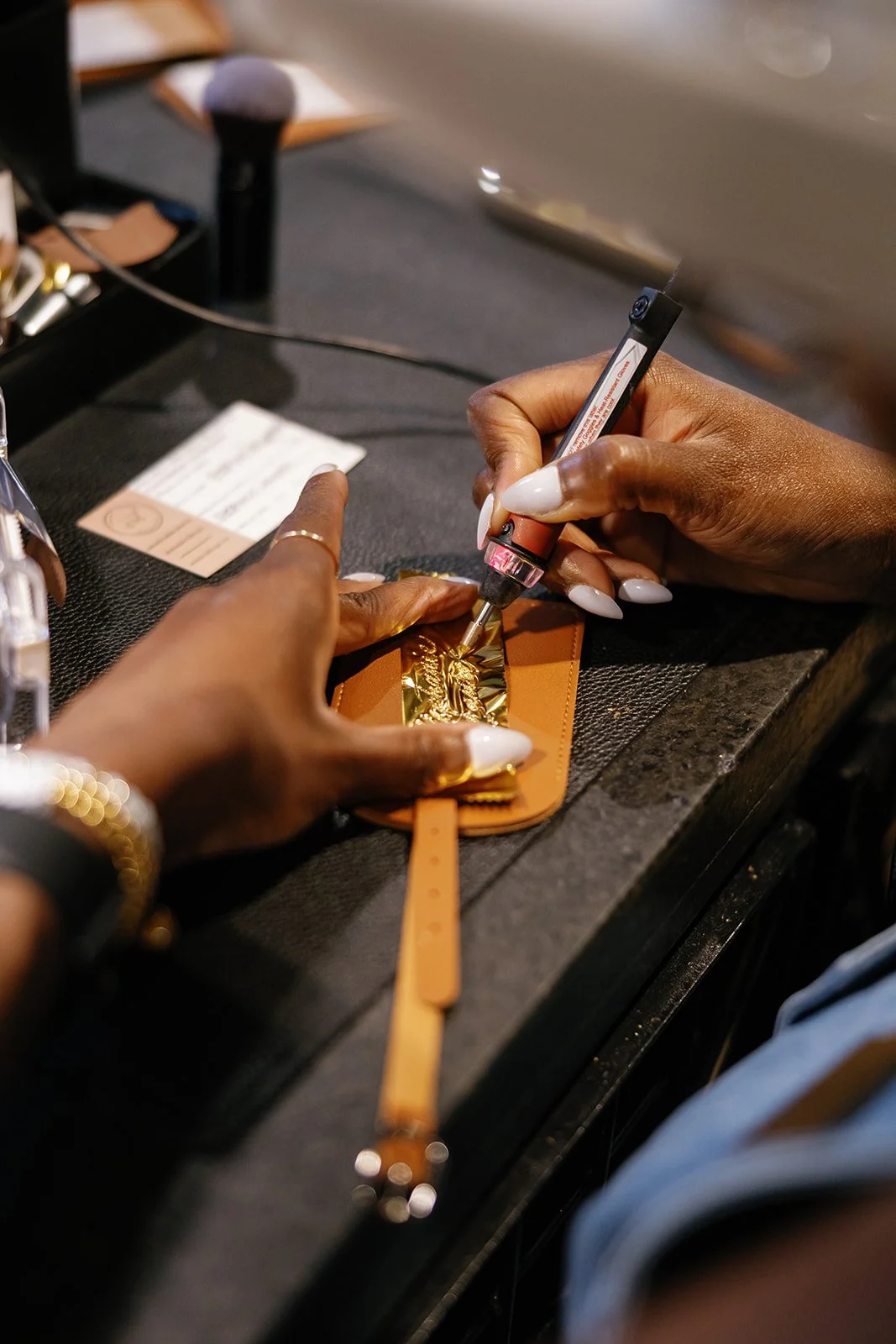 Leather &amp; Letters at the Wed Society San Antonio Book of Weddings Launch - Gold Foiling