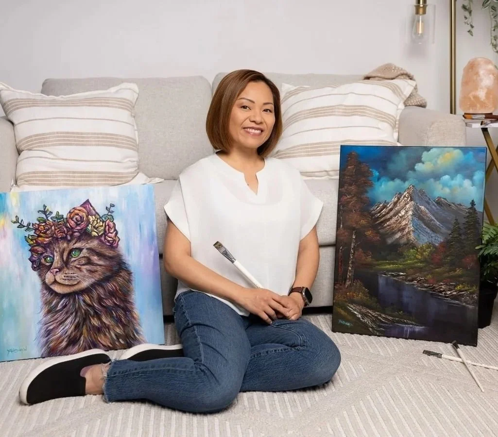 a photo of Laura from Party with Laura Art classes , Workshops and Parties with Party with Laura. Available in Cloverdale, Bc Surrey, Langley, White Rock, Richmond, Vancouver, and beyond.