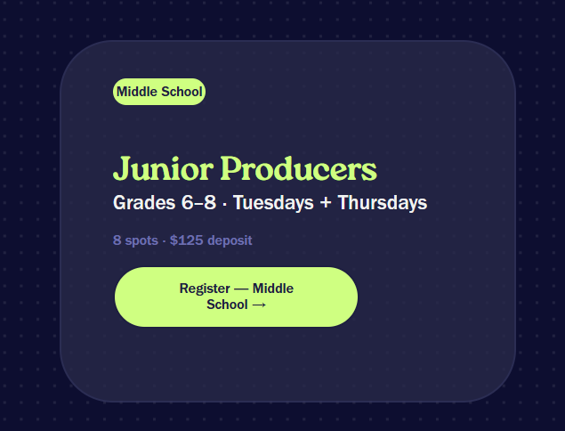 Porch Fest Registration (Incoming 6th-8th Graders)