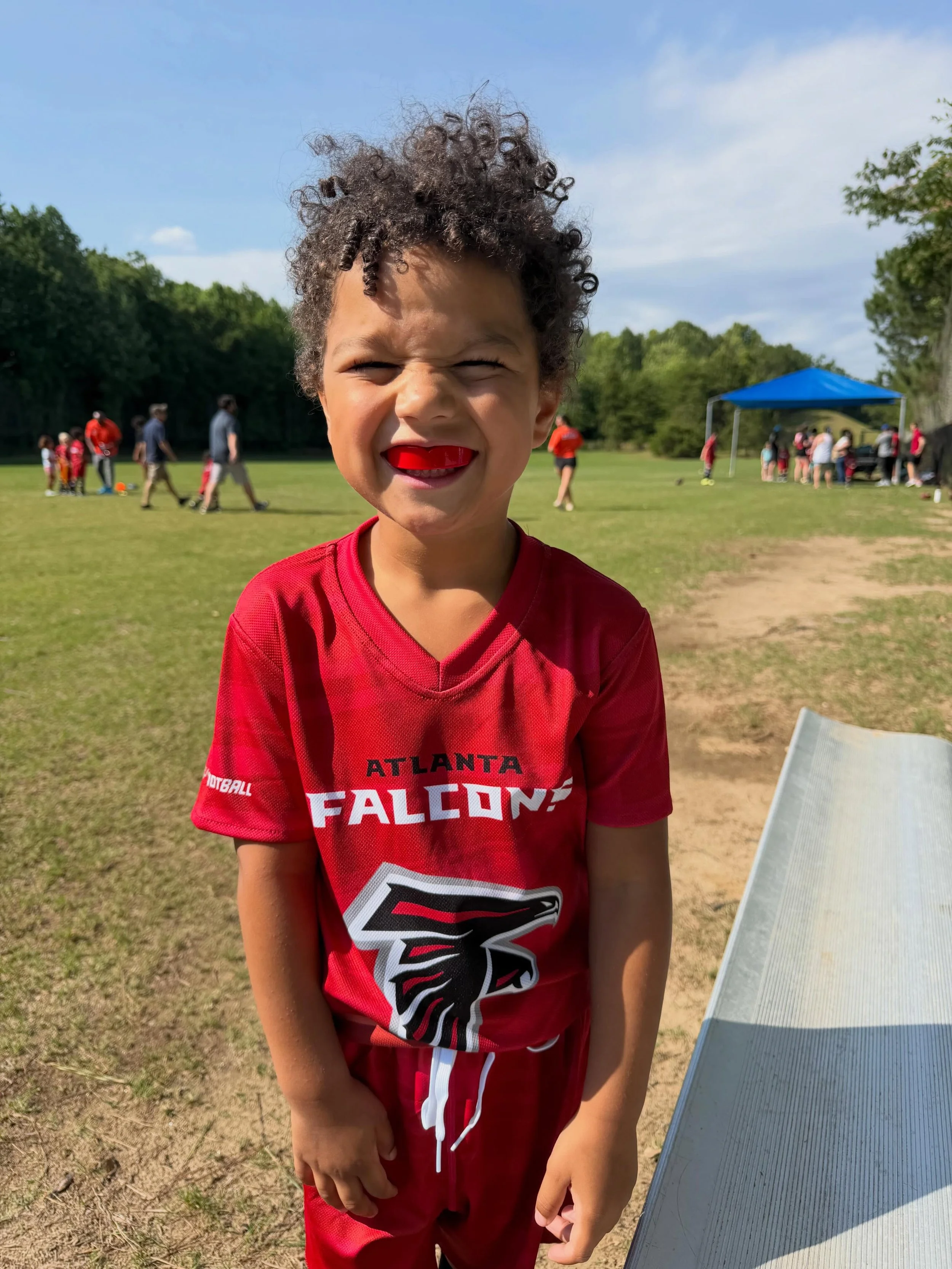 Well here we GROW!!! 🙌🏾🏈💯

Every one of my boys is playing football now!

Zeke and Roman both had a TD, and they&rsquo;re having fun too!!! 🙌🏾

Me and Coach Jax got a lot of work to do over the next few weeks as the coach 😂🙃🏈

It&rsquo;s Not